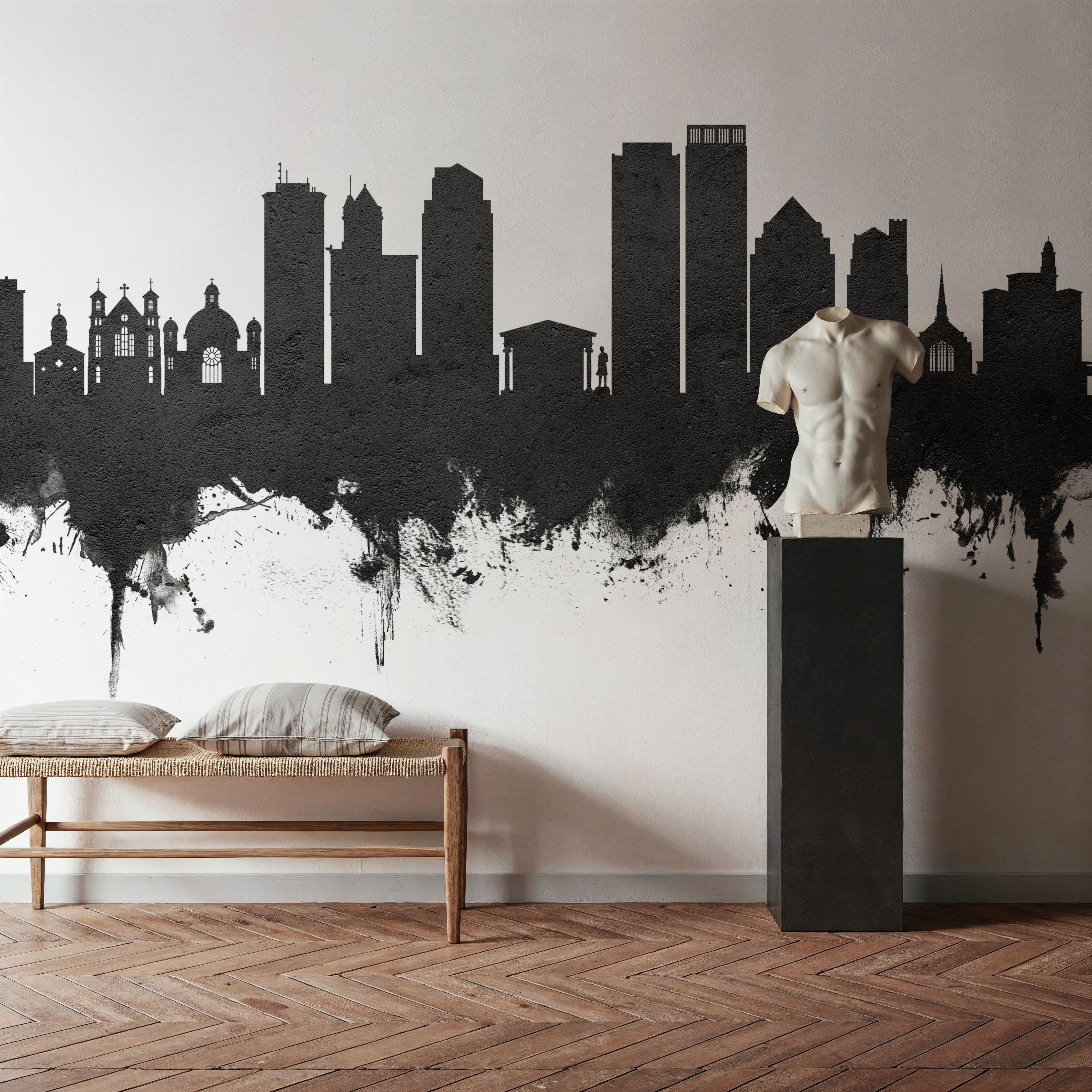 Dayton Ohio Skyline Black & White
