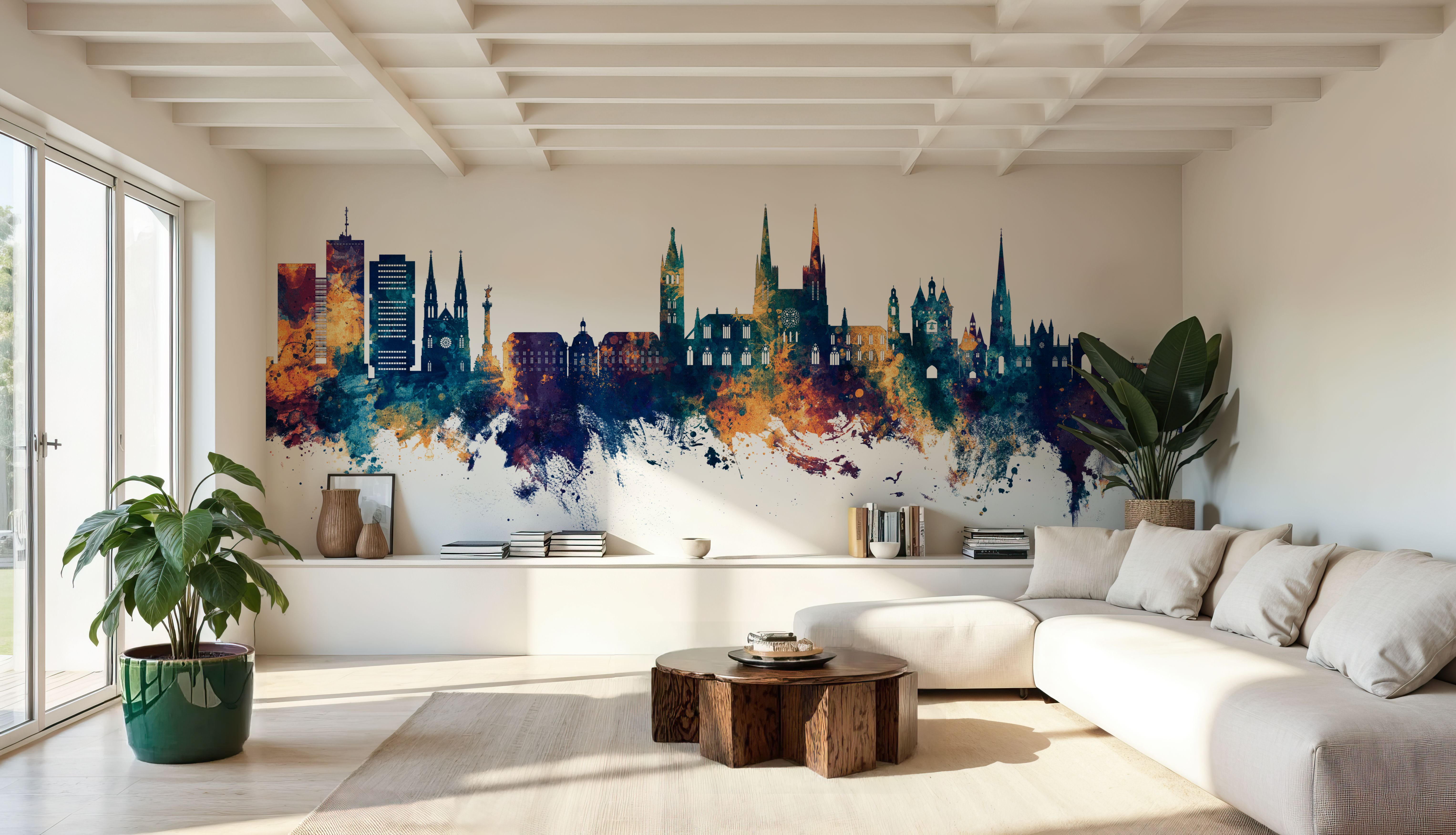 Bordeaux France Skyline Blue & Bronze