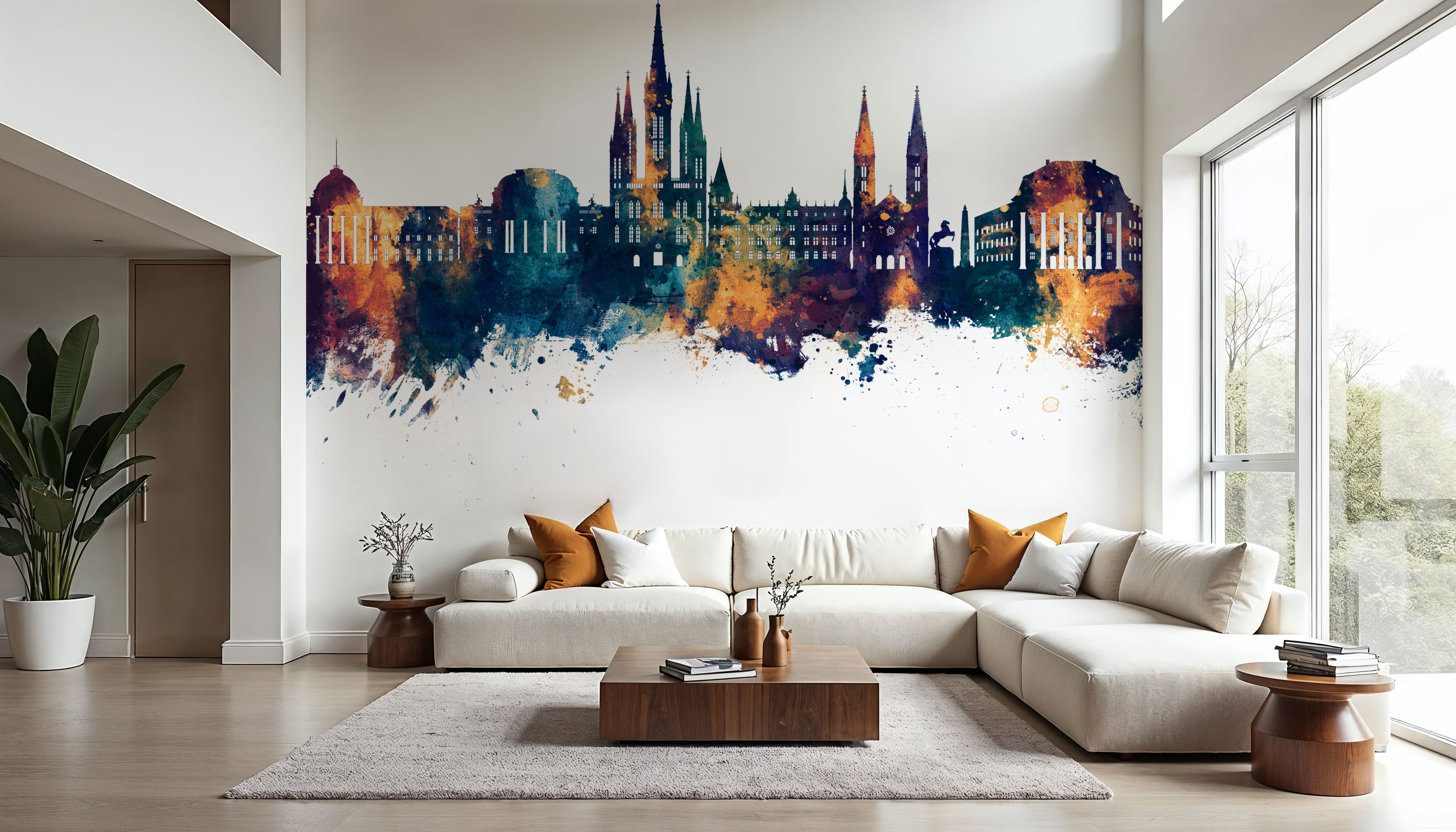 Weisbaden Germany Skyline Blue & Bronze