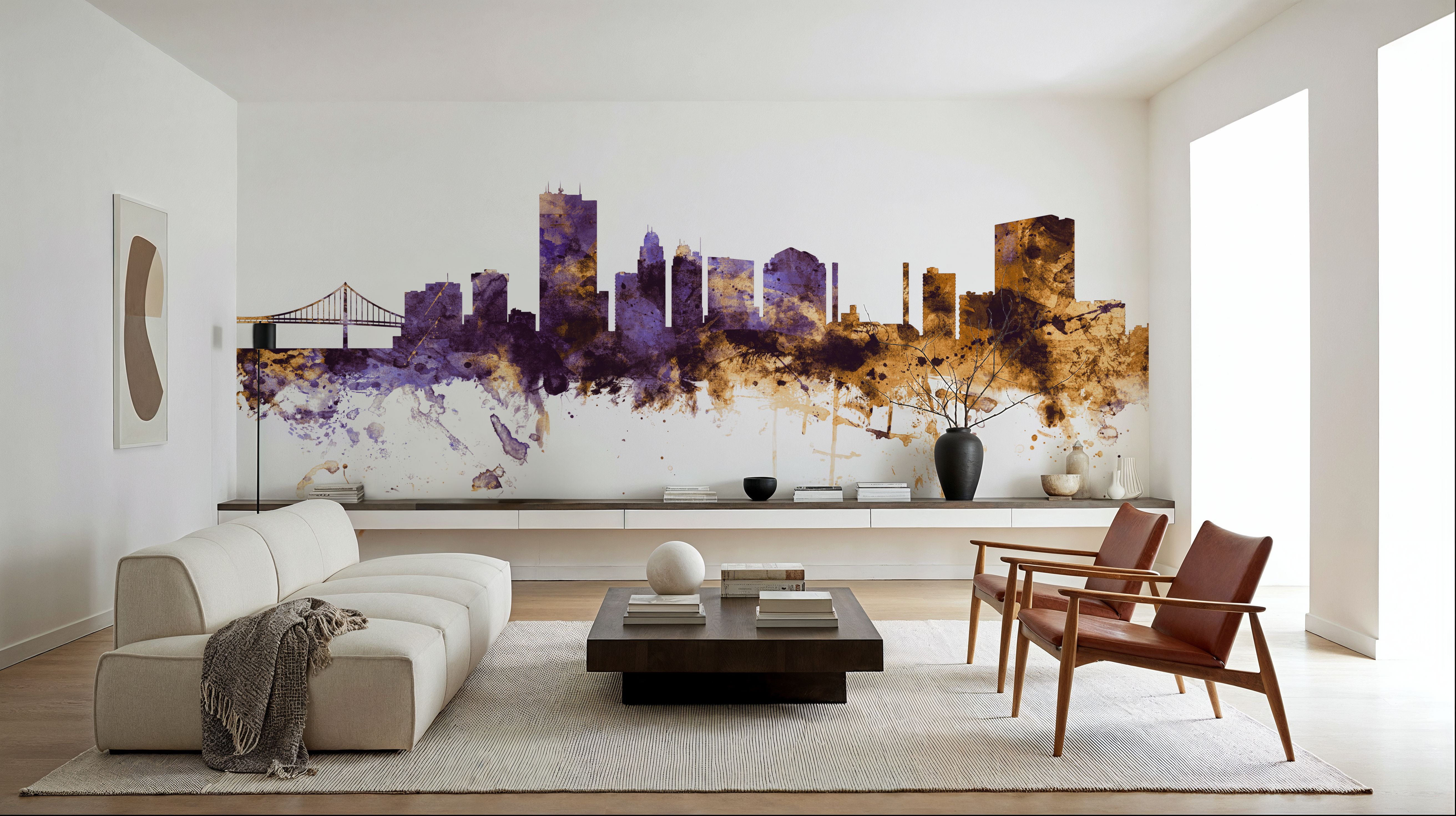 Toledo Ohio Skyline Purple & Gold