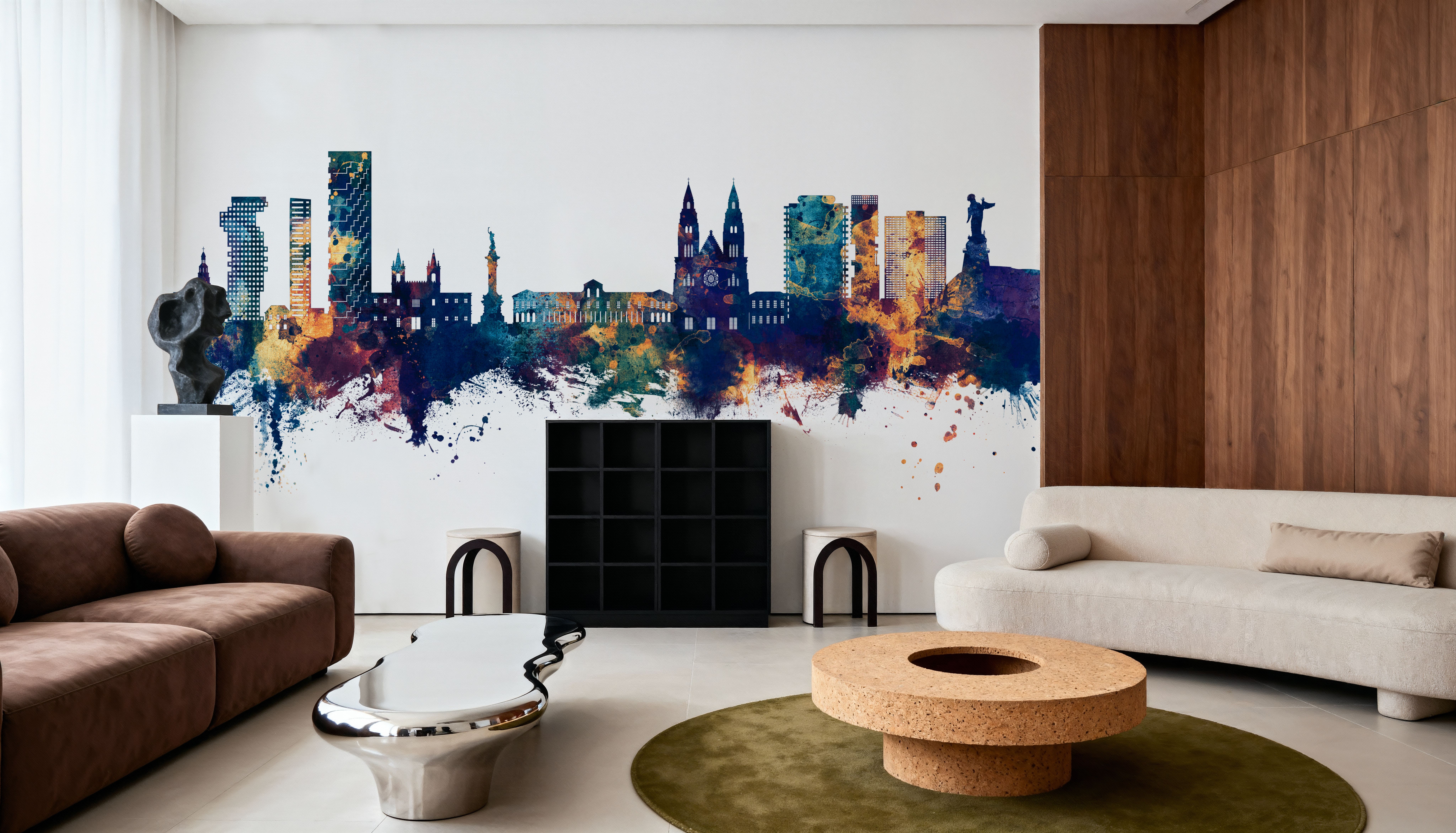 Quito Ecuador Skyline Blue & Bronze