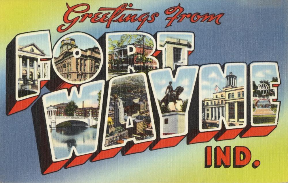 Greetings from Fort Wayne - Screenprint Postcard