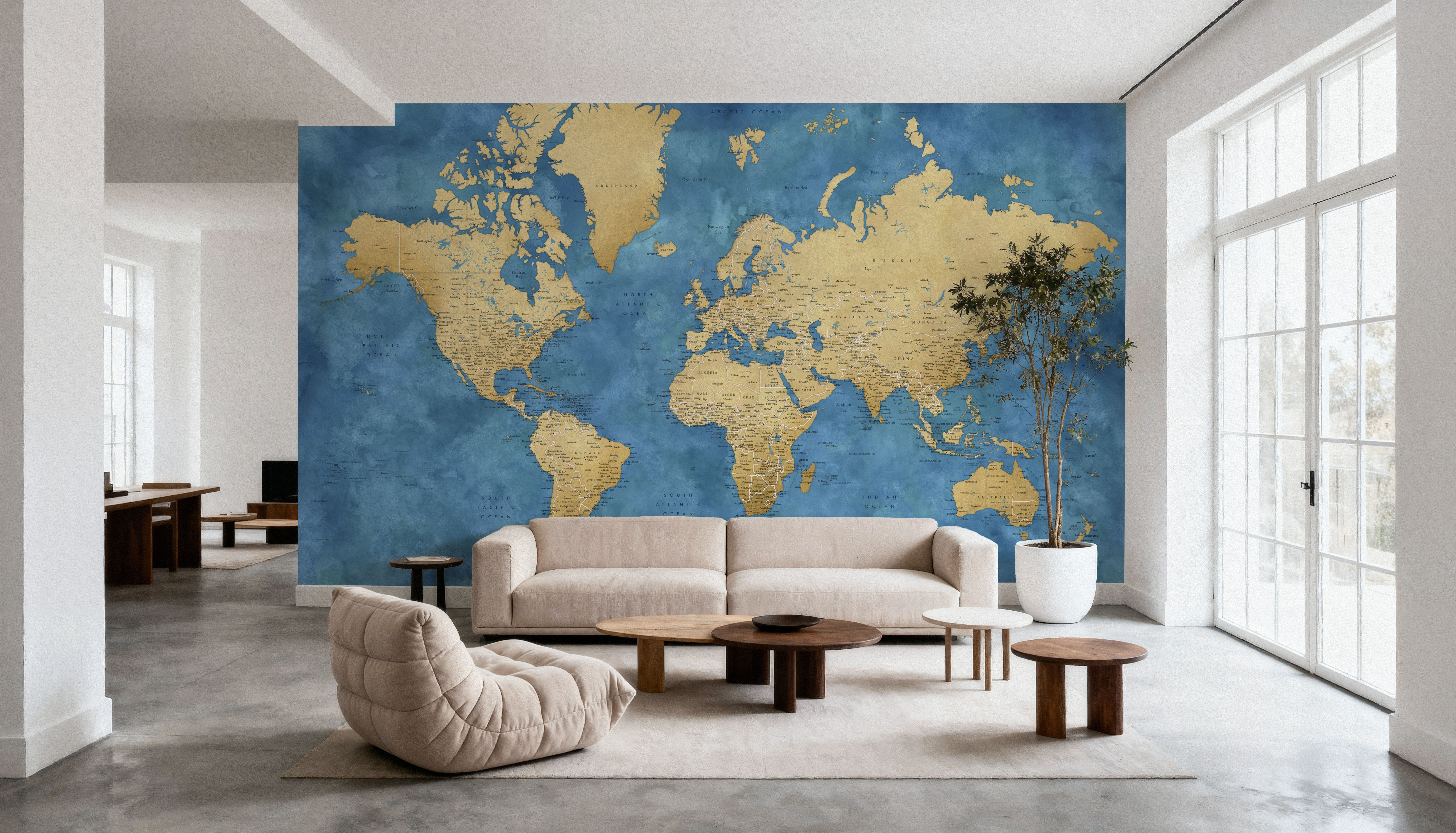 World Map Cities - Ernest, Wallpaper