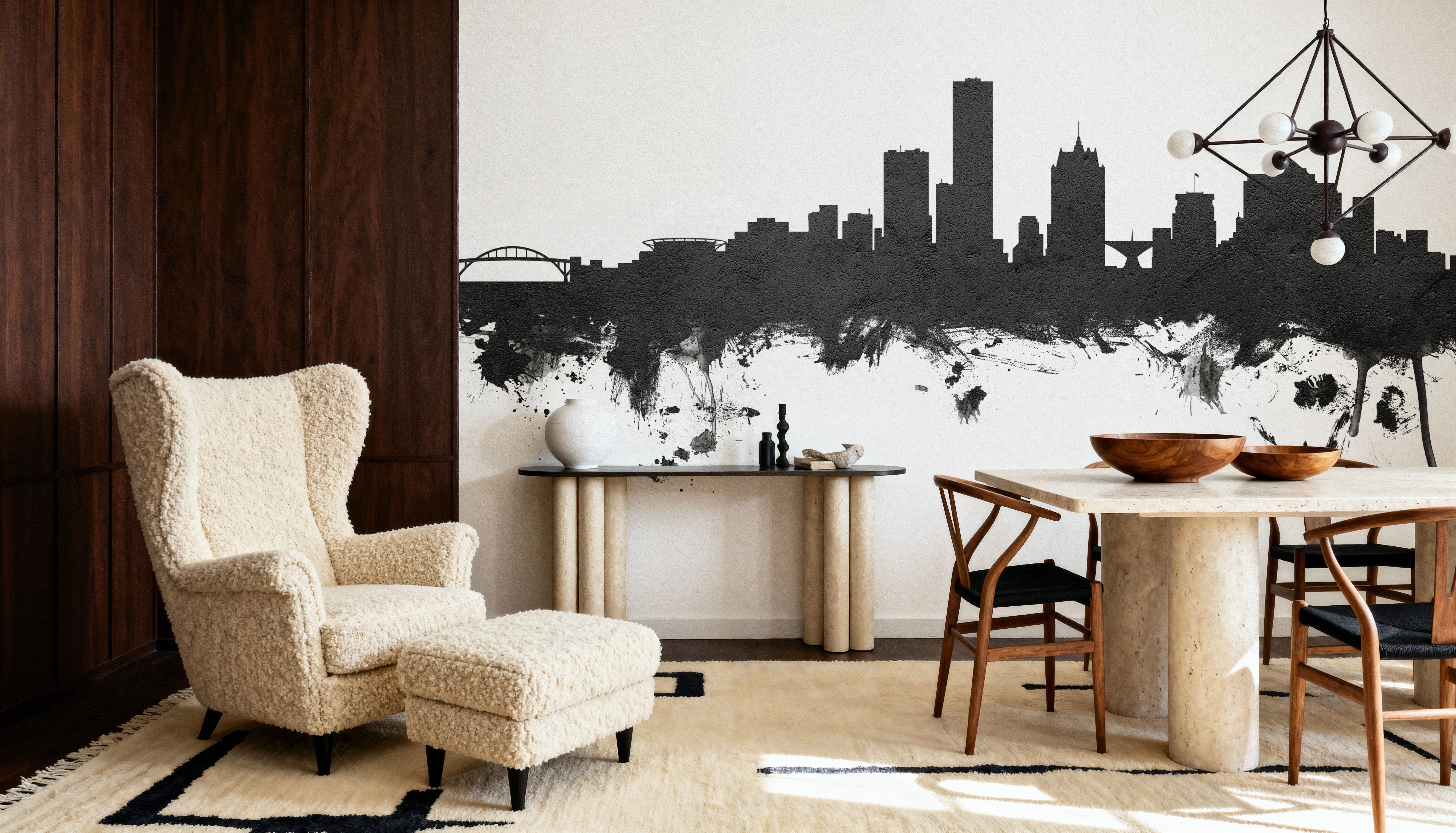 Milwaukee Wisconsin Skyline Black & White