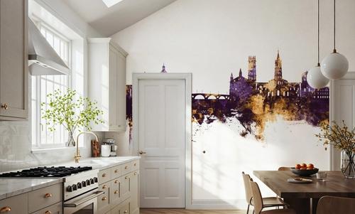 Toulouse France Skyline Purple & Gold
