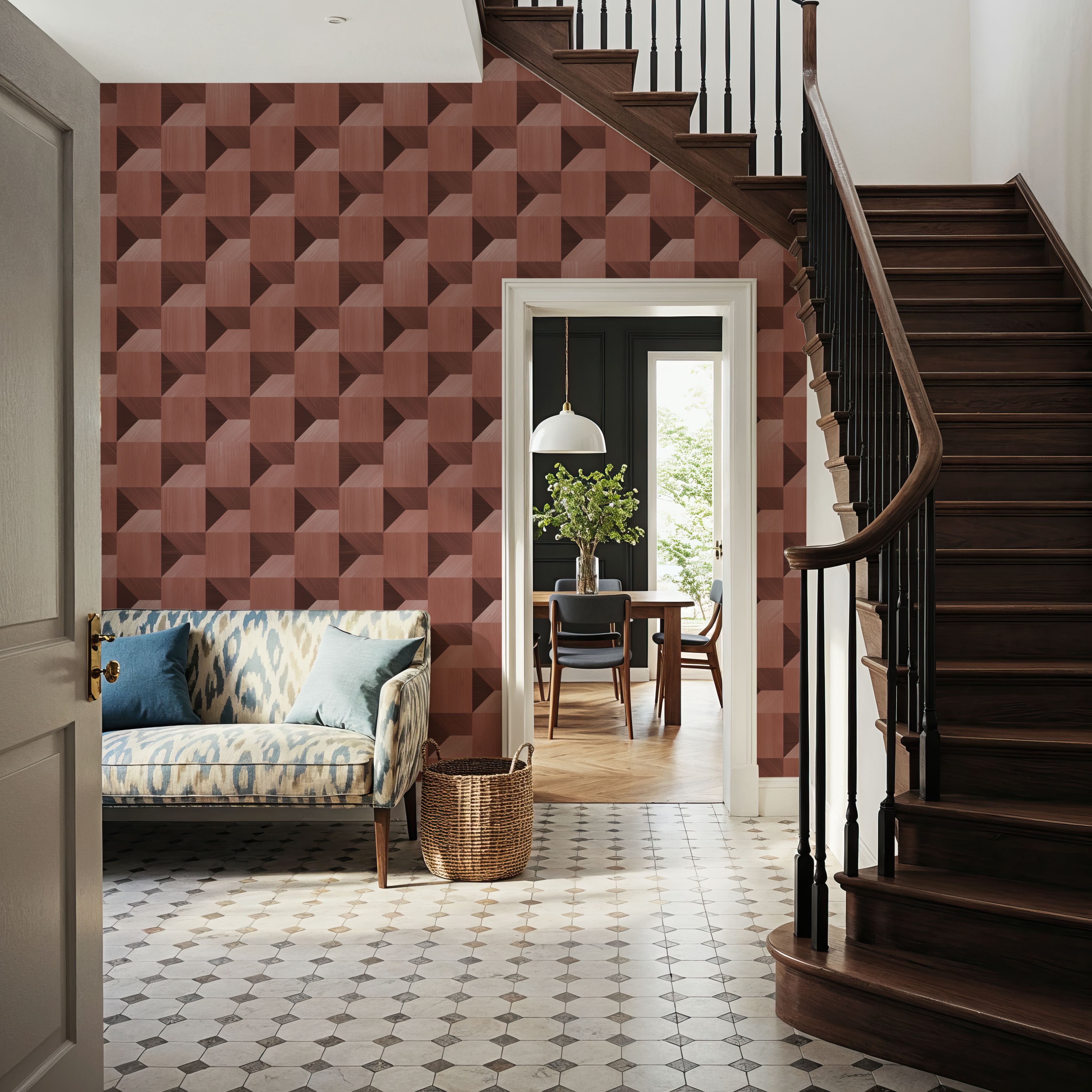 Illusion Box Marquetry, Red