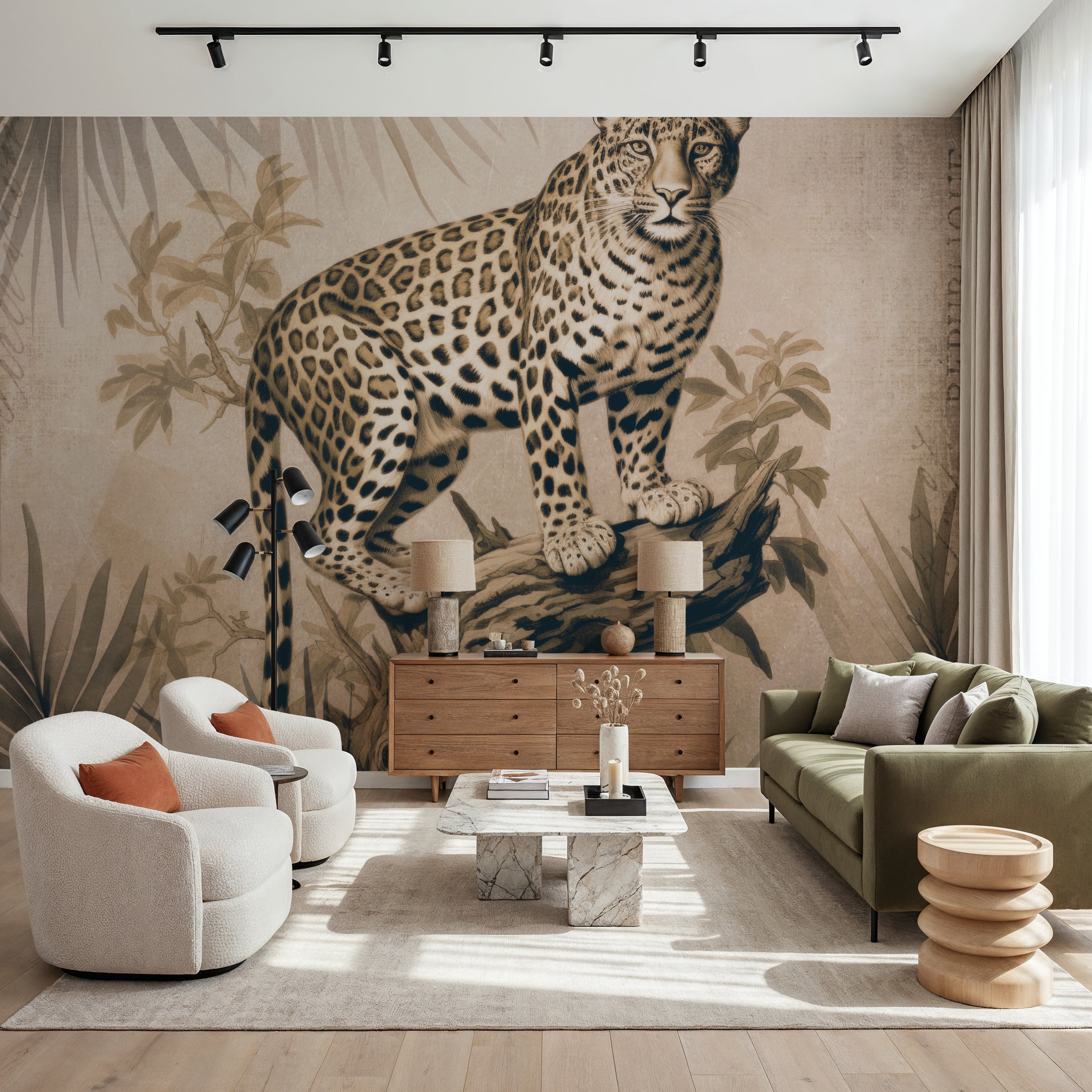 Cheetahs Exotic Jungle Monochrome