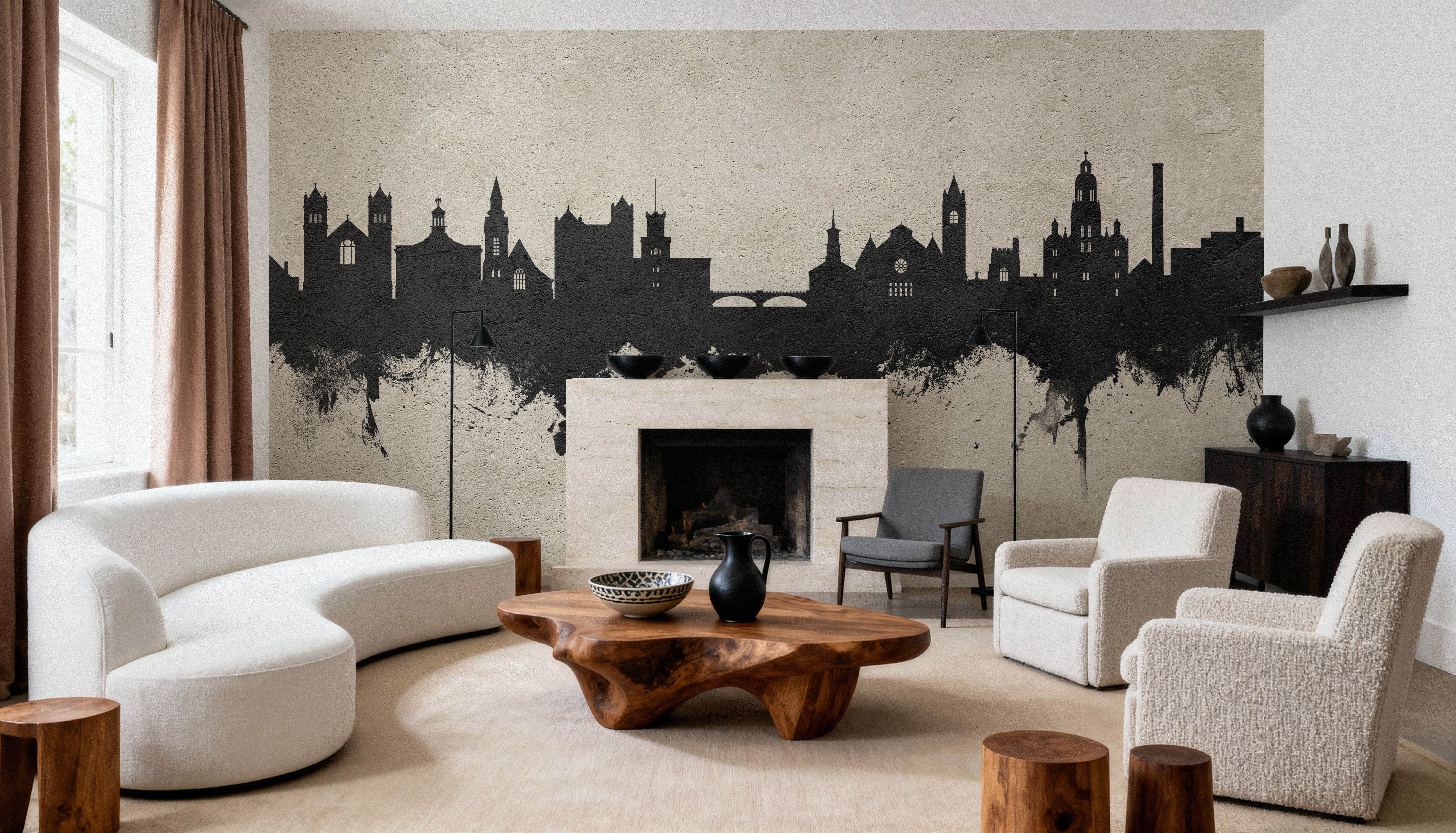 Nashua New Hampshire Skyline Concrete, Papel pintado