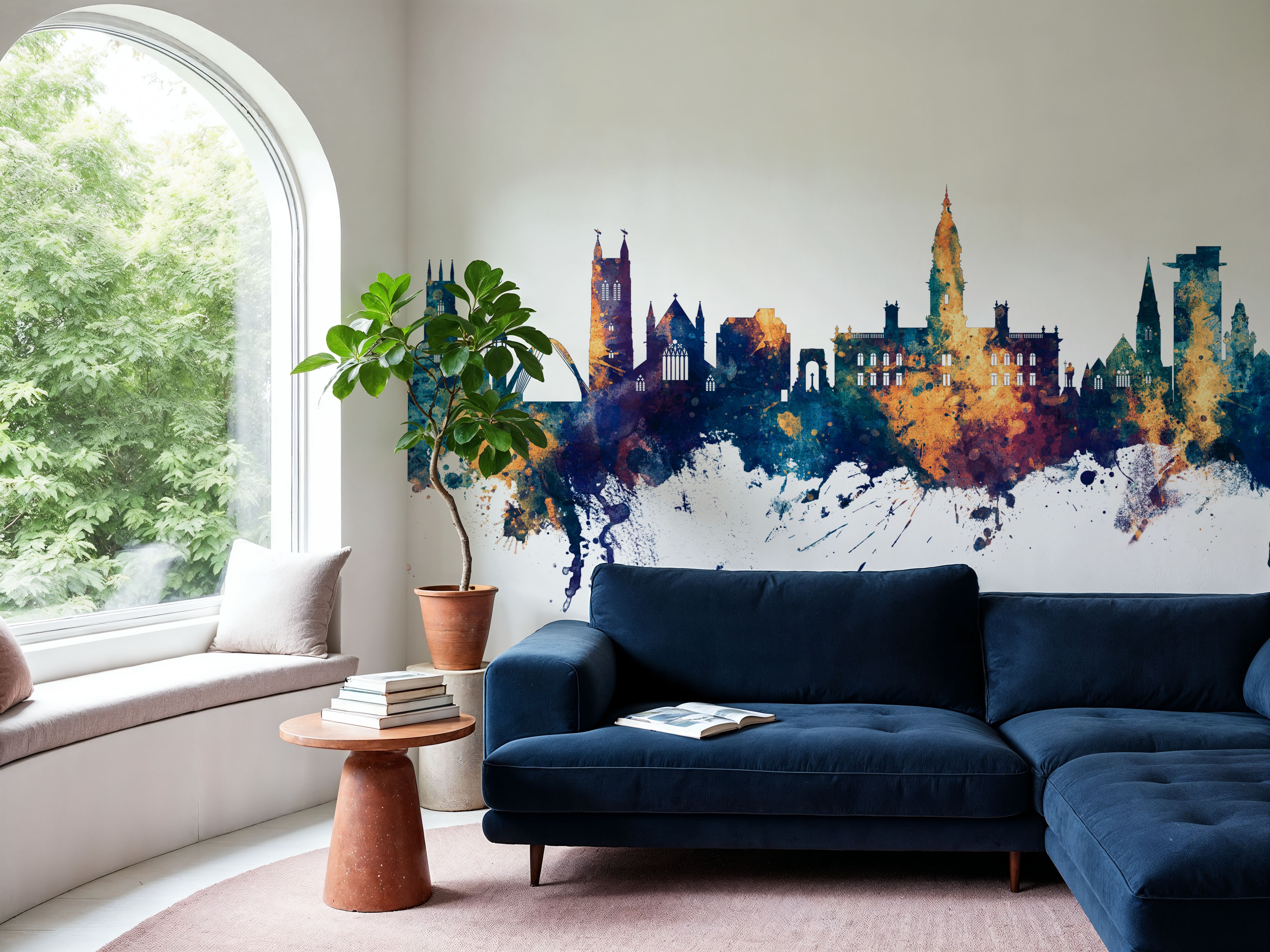 Bolton England Skyline Blue & Bronze