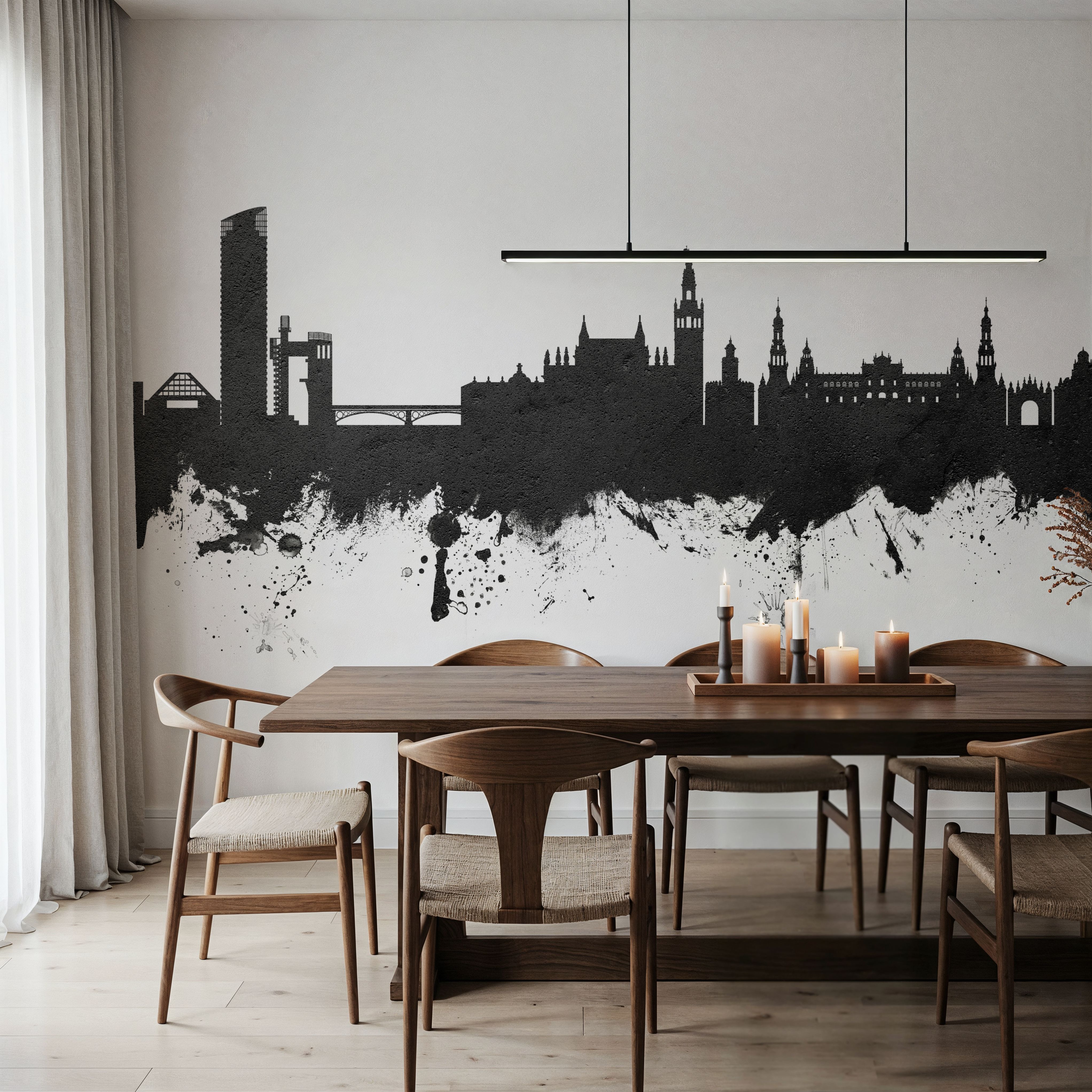 Sevilla Skyline Black & White