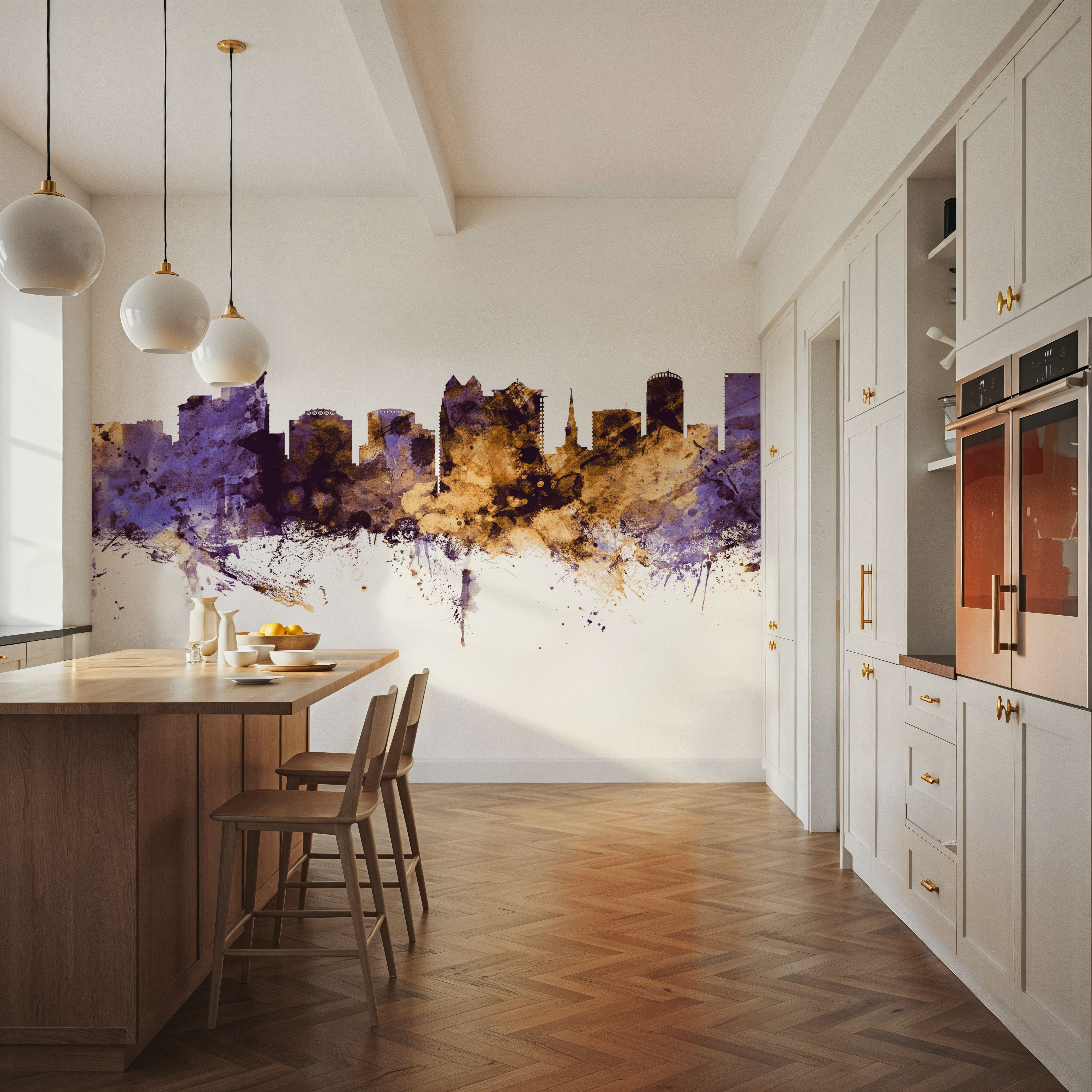 Orlando Florida Skyline Purple & Gold