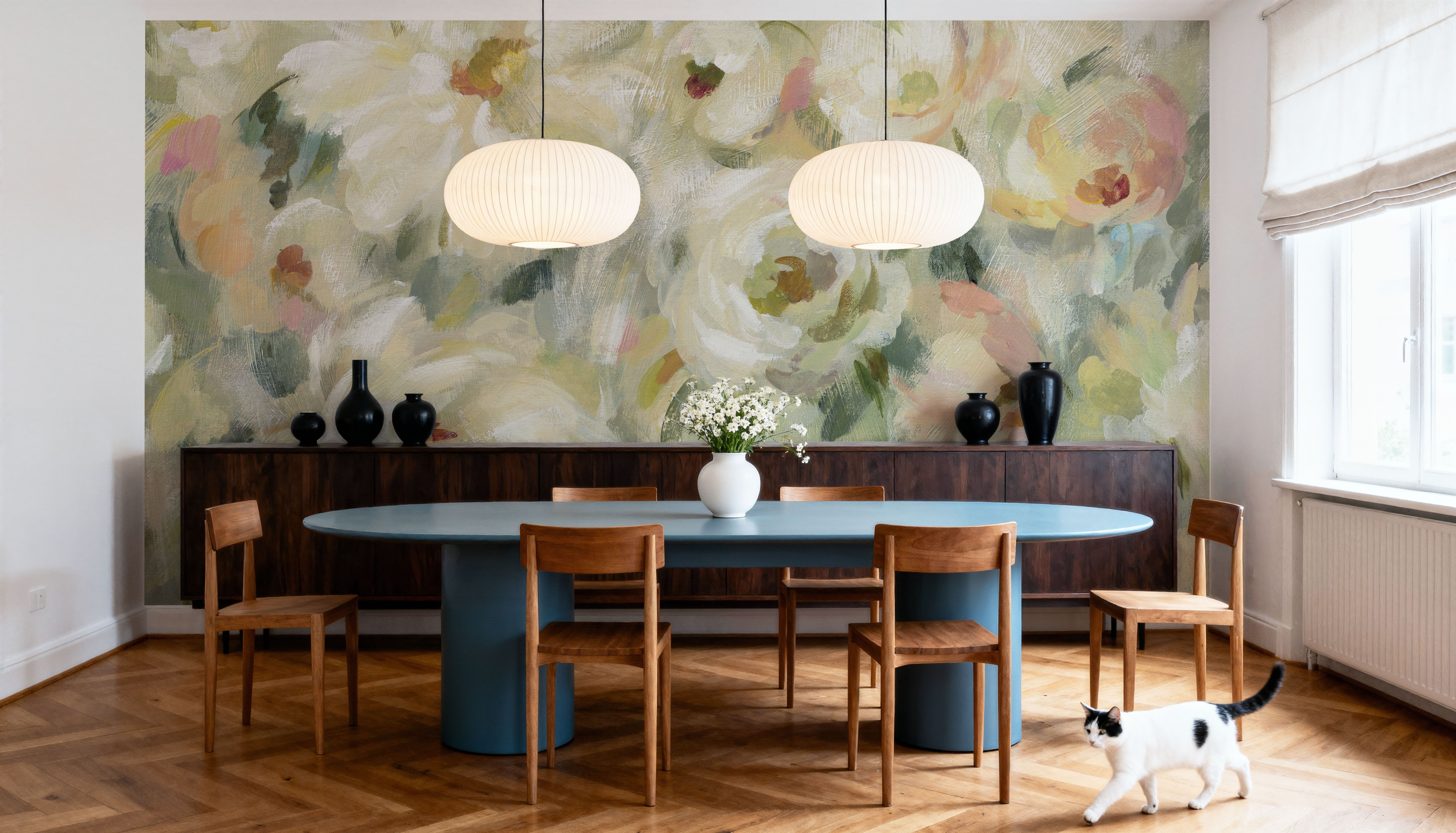 Expressive Pale Floral on Canvas