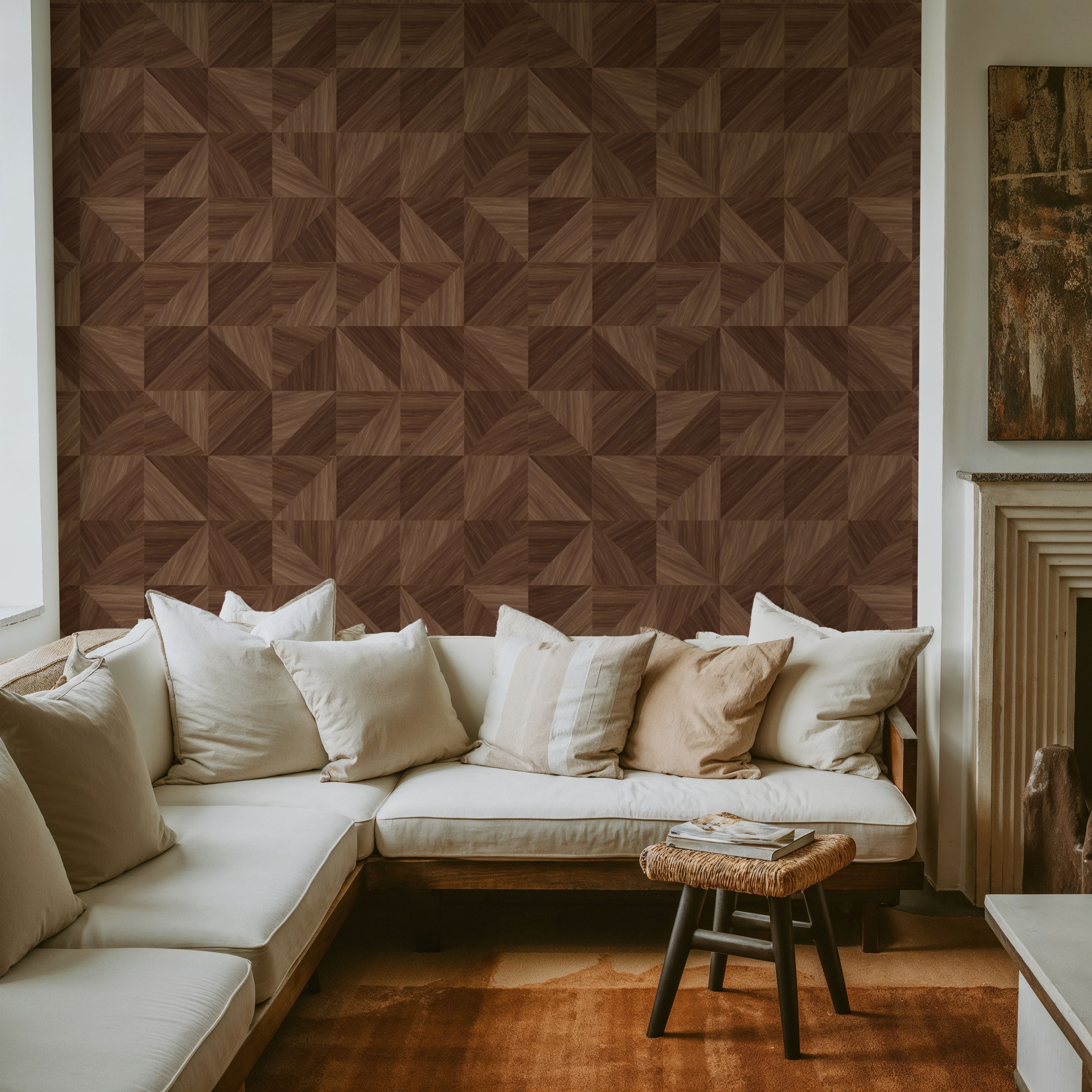 Puzzle Wood, Oak, Wallpaper