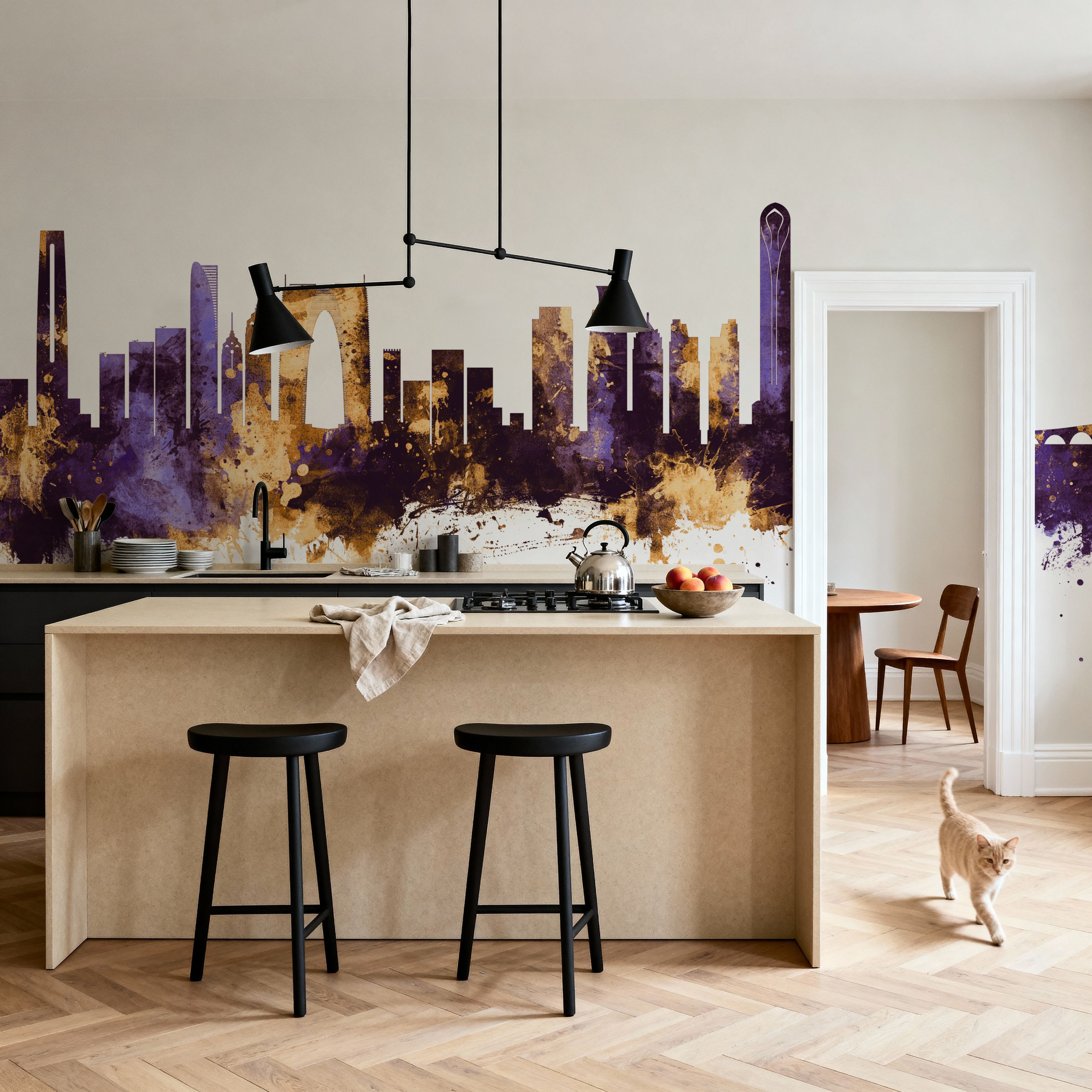 Suzhou China Skyline Purple & Gold