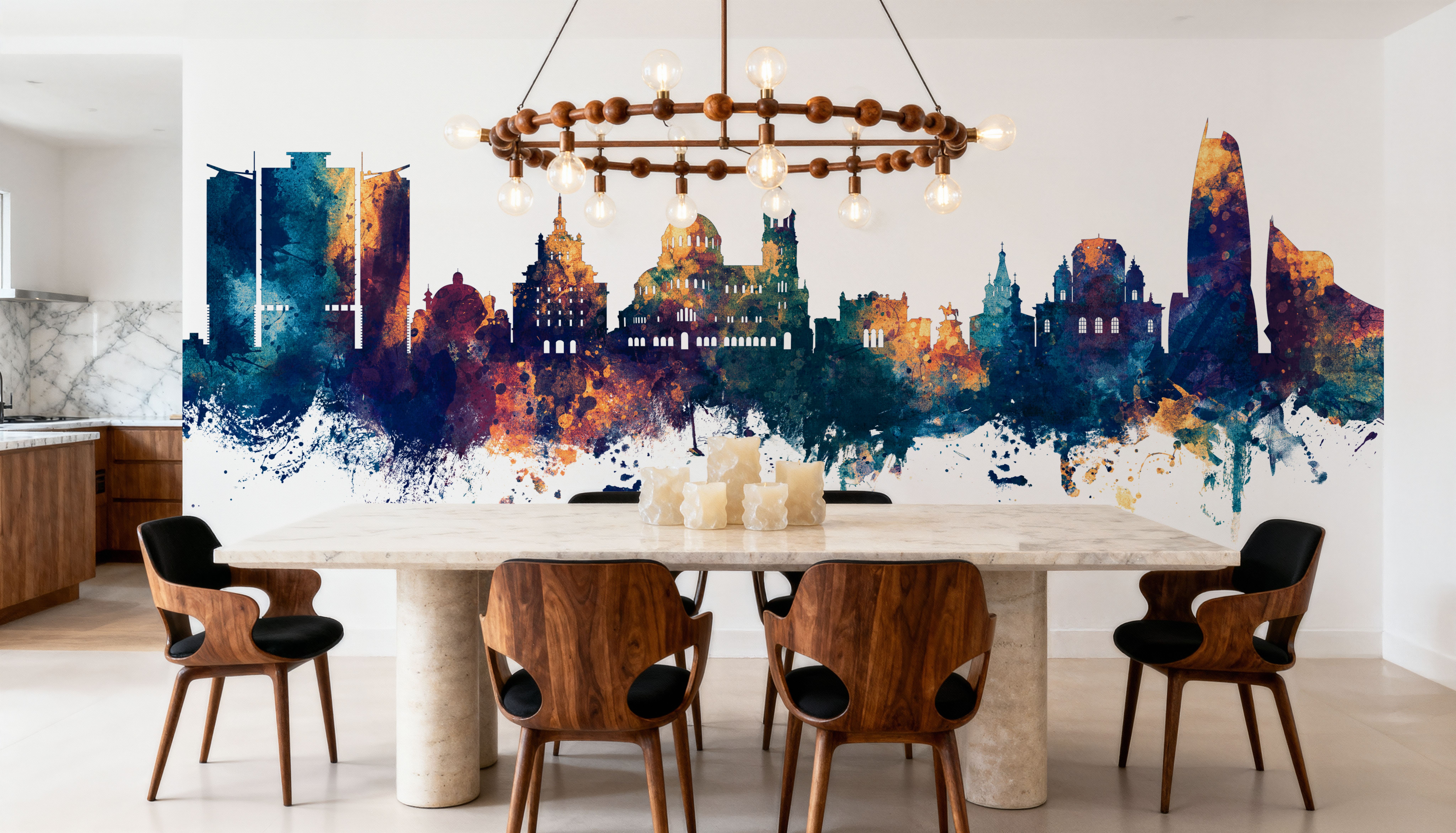 Sofia Bulgaria Skyline Blue & Bronze