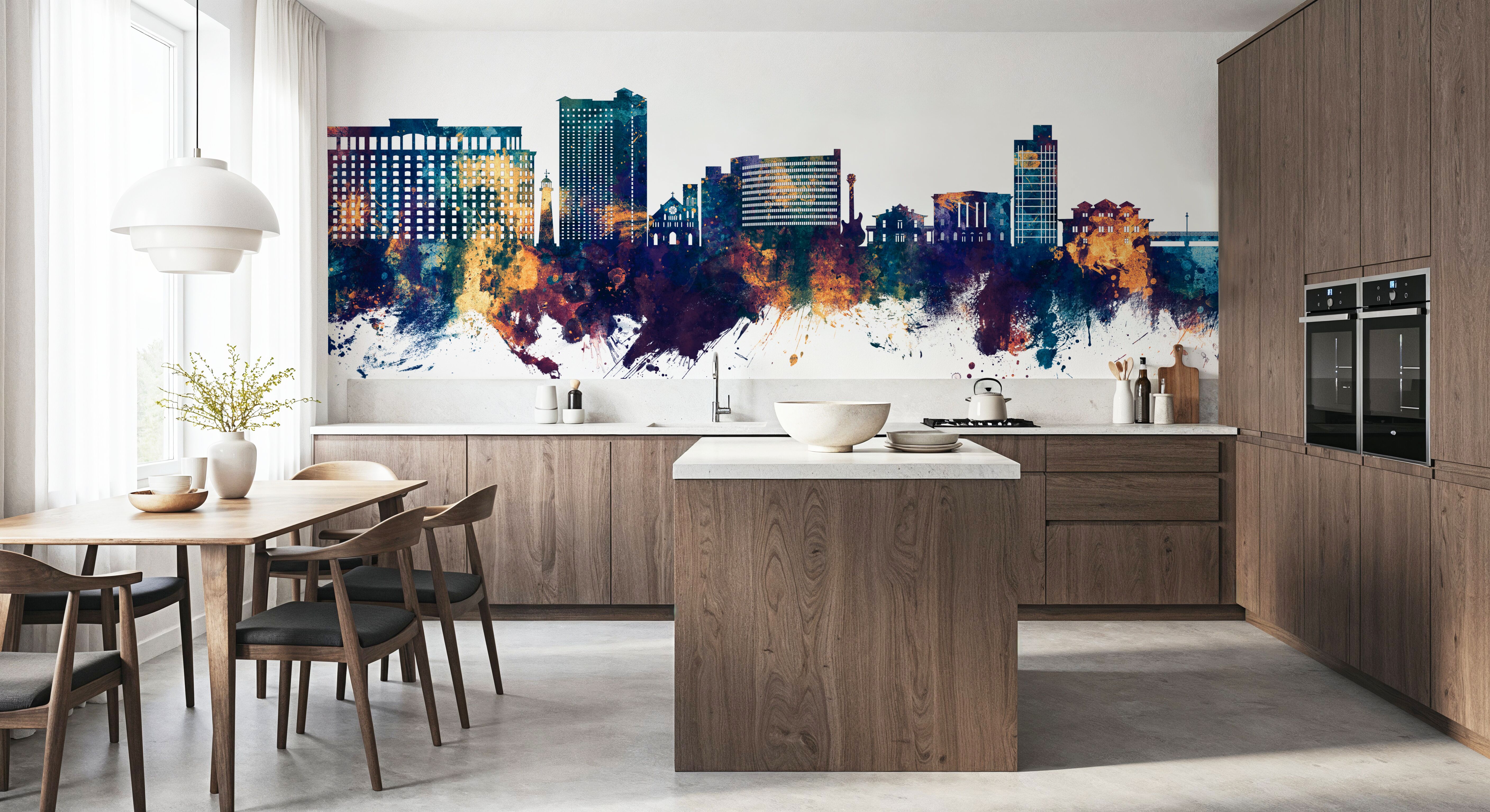 Biloxi Mississippi Skyline Blue & Bronze