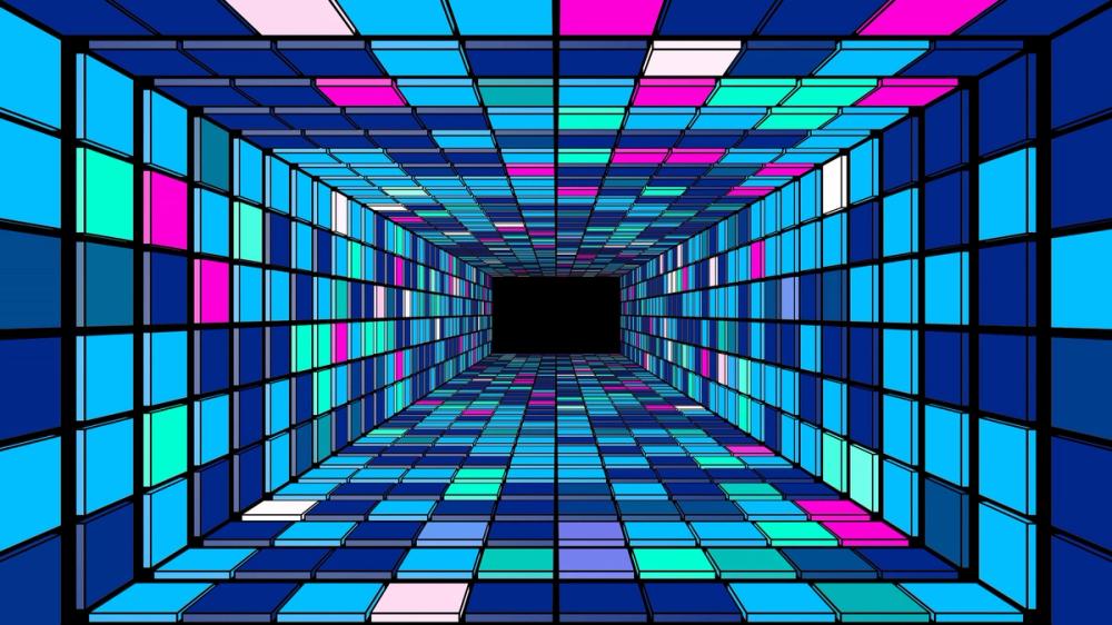 Retro Game Tunnel, Blue