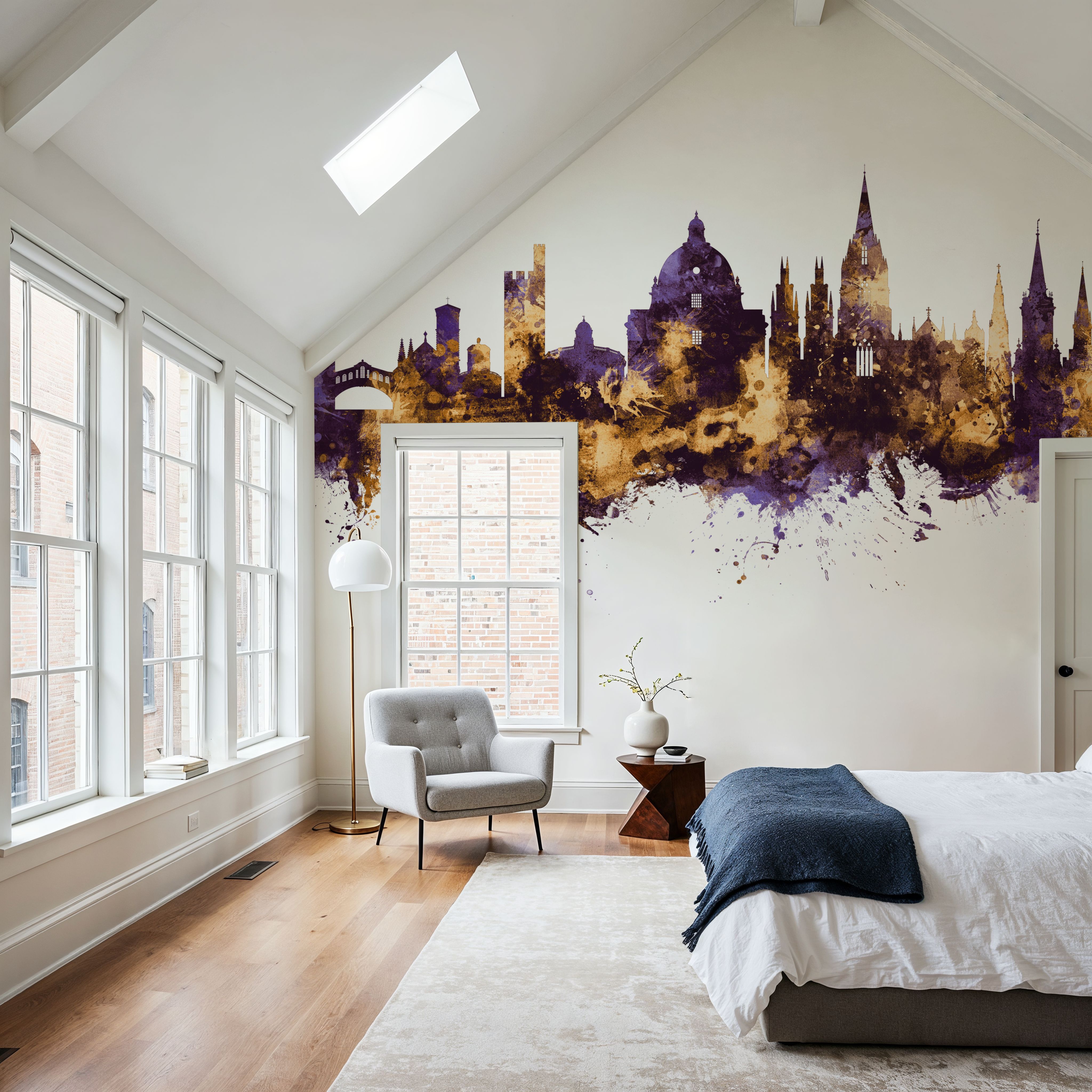 Oxford England Skyline Purple & Gold