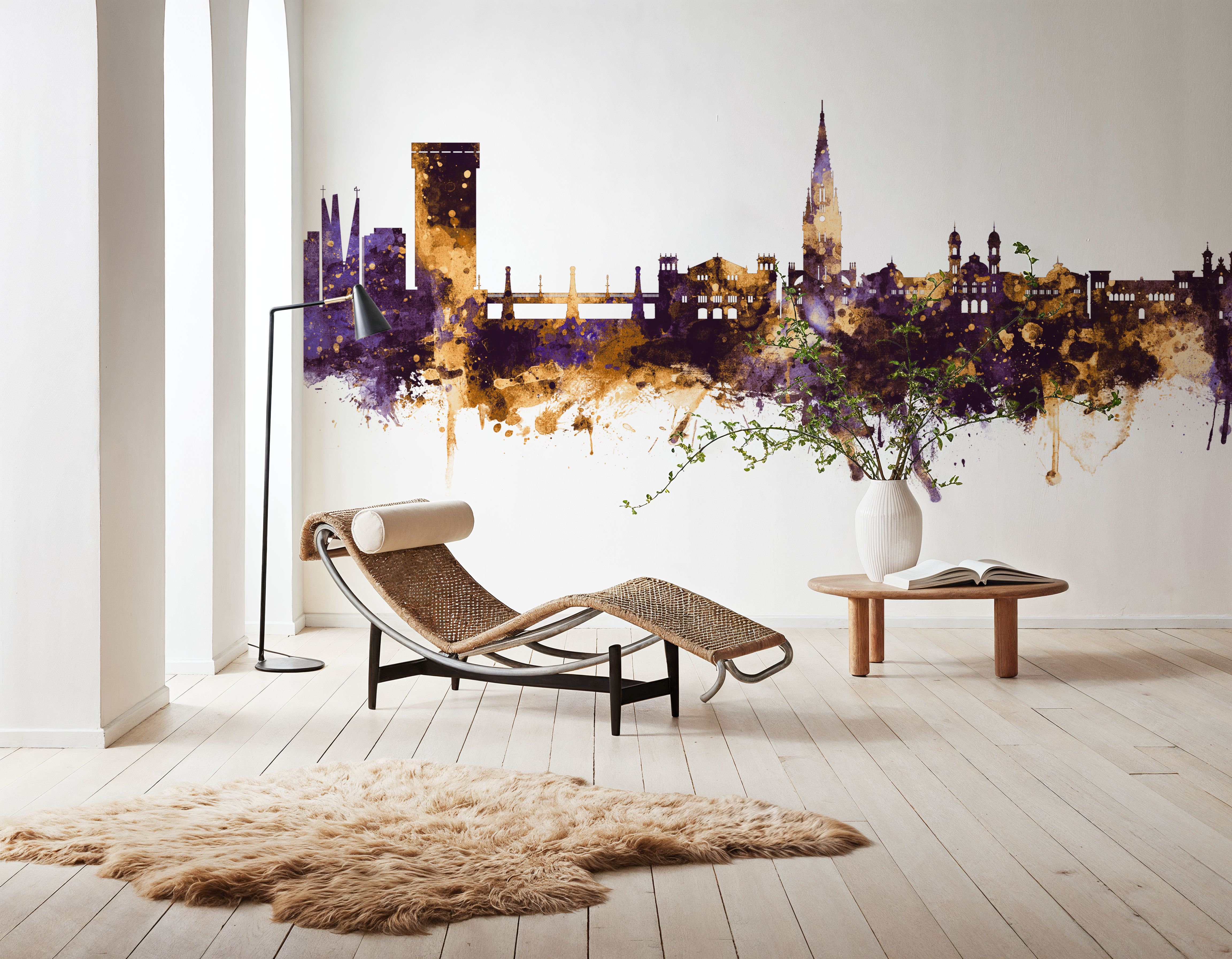 San Sebastian Spain Skyline Purple & Gold