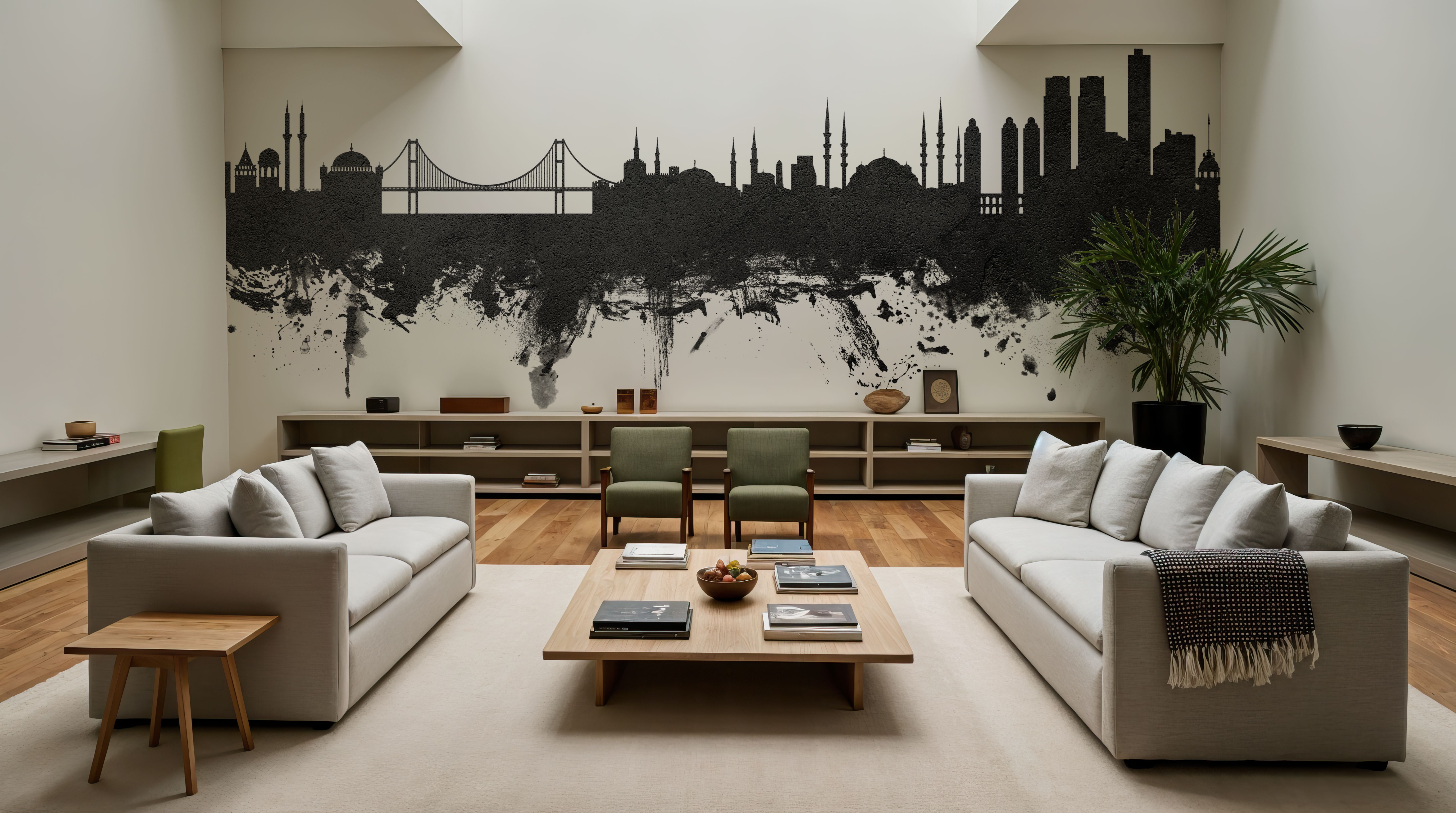 Istanbul Turkey Skyline Black & White