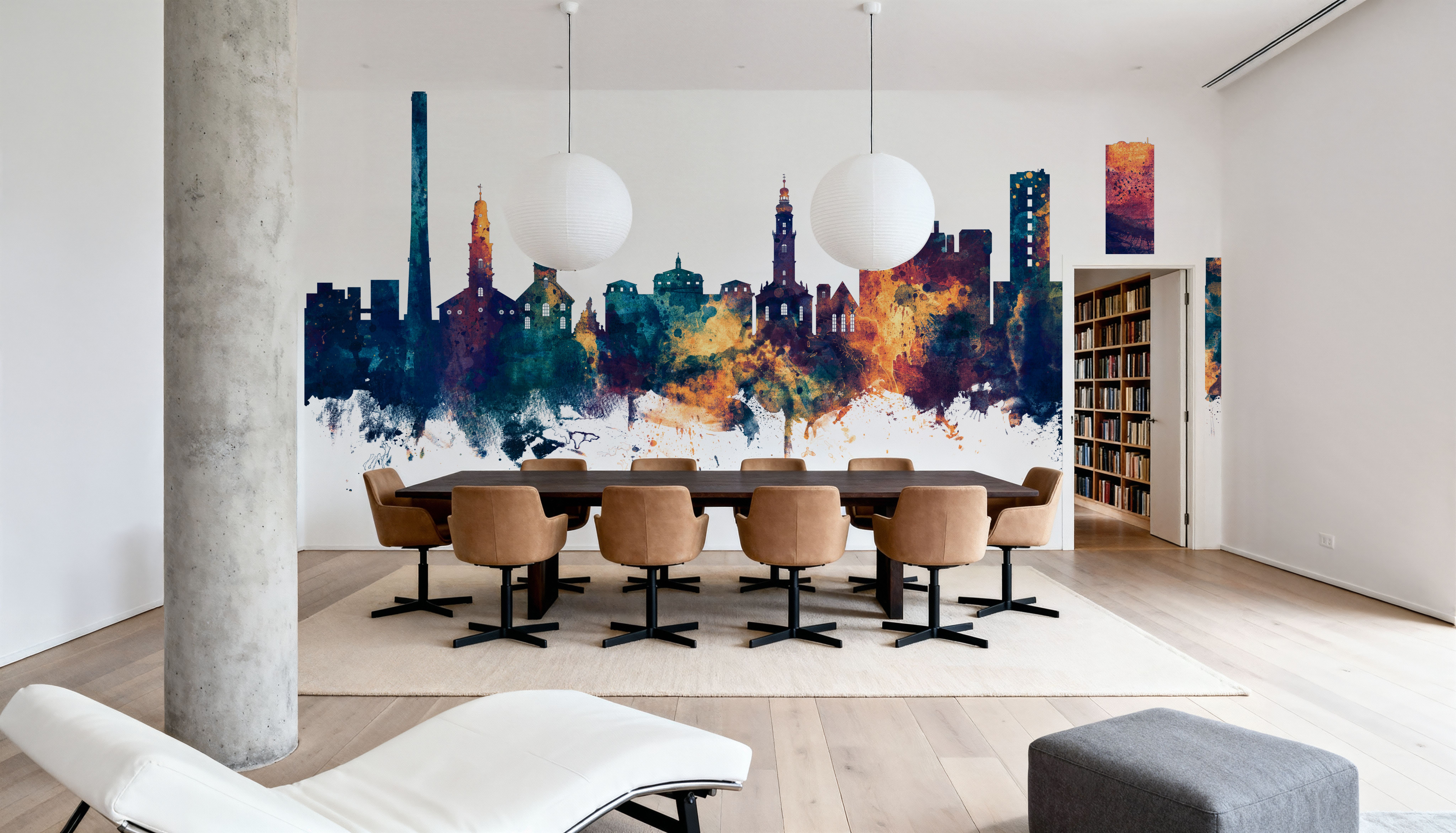Erlangen Germany Skyline Blue & Bronze, Tapeten