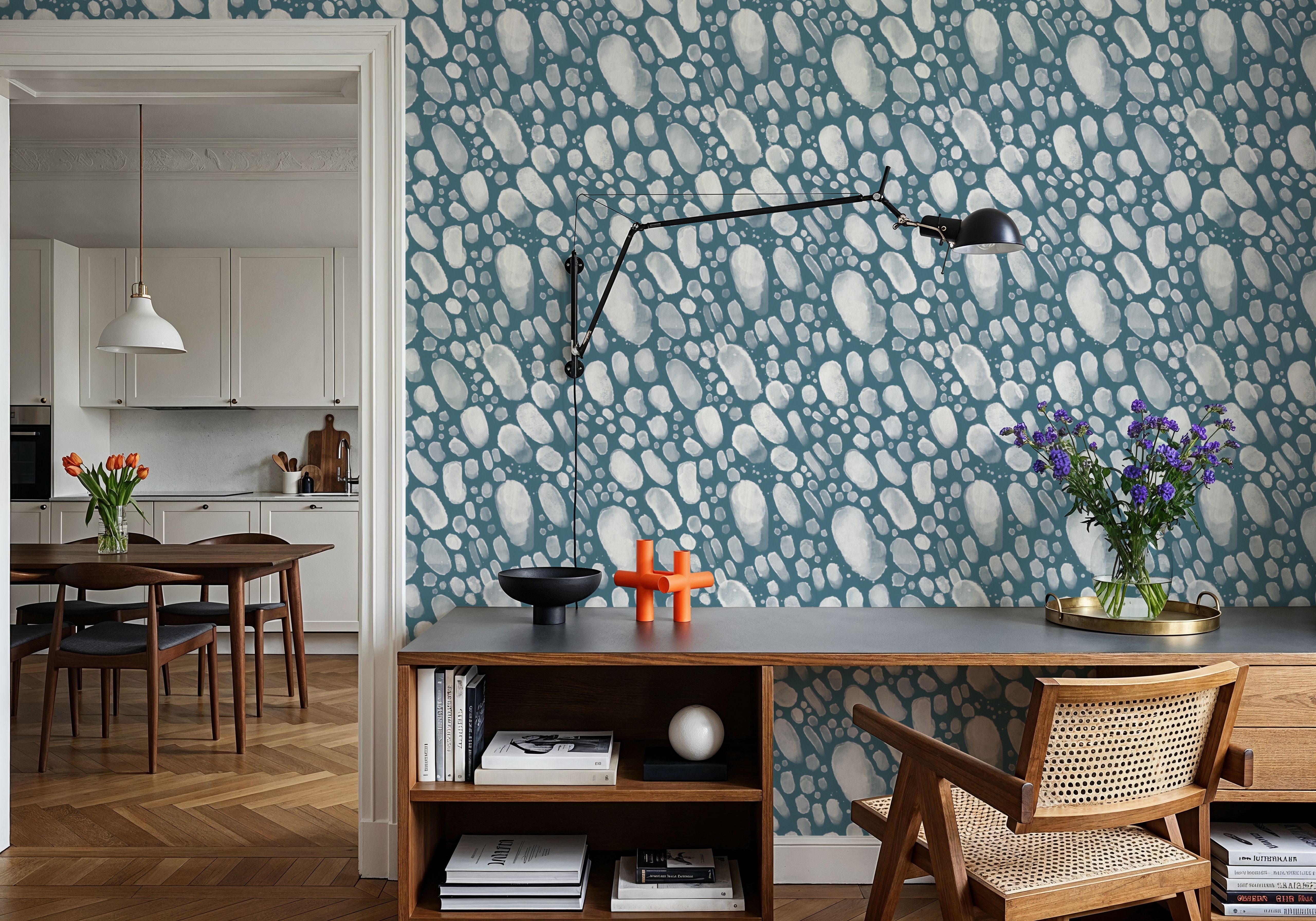 Oil on Water Blue, Wallpaper