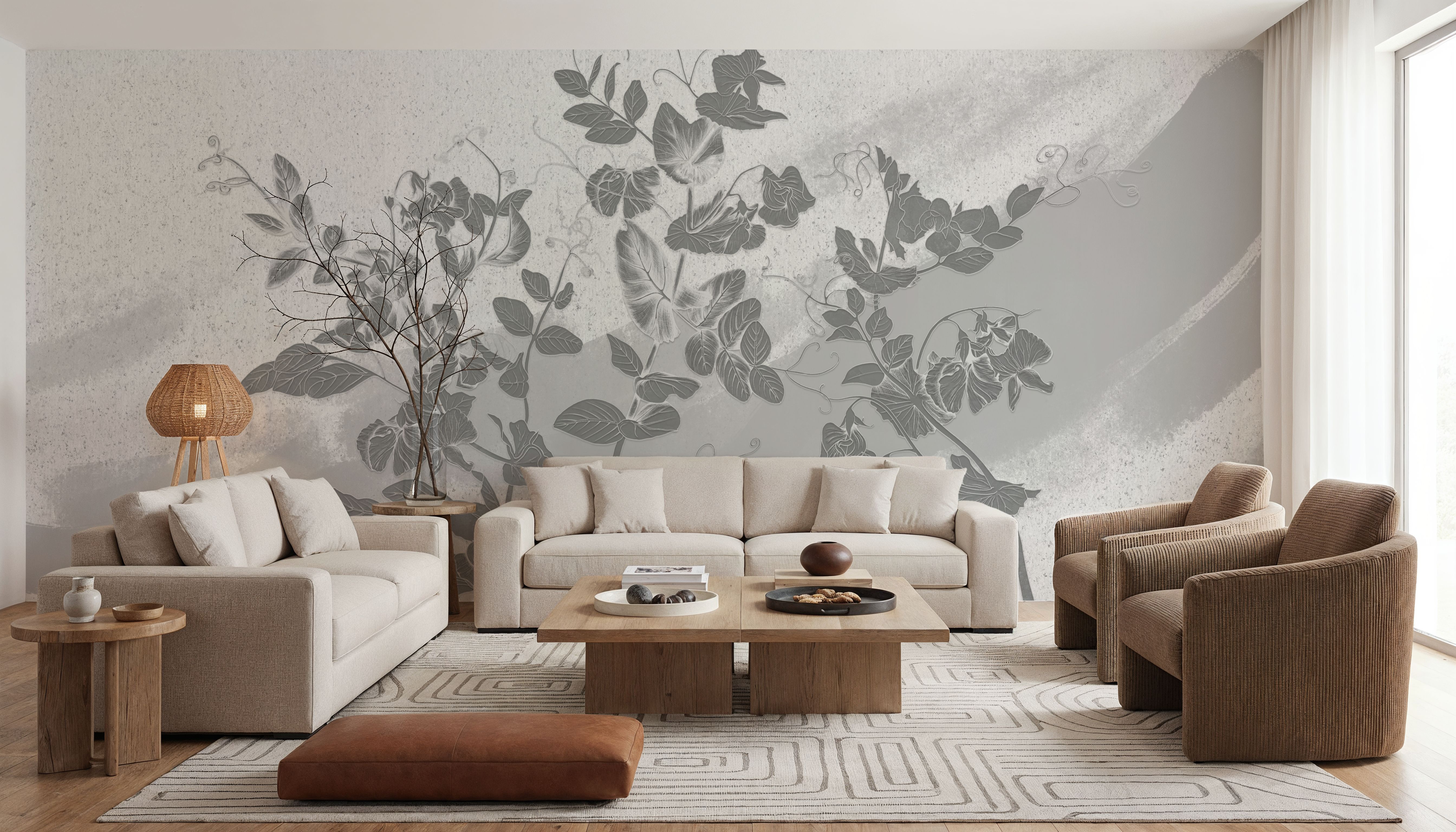 Sweet Peas Stroke Gray