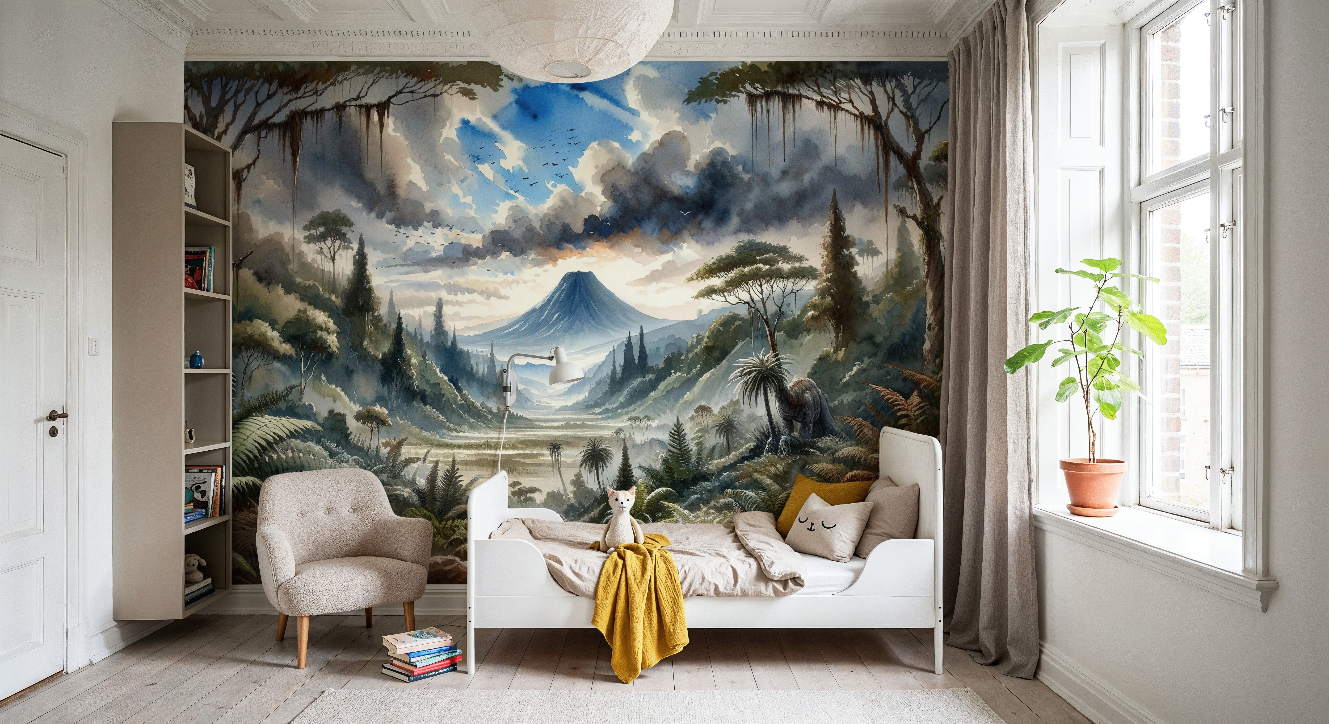 Lush Jungle Valley with Mountains