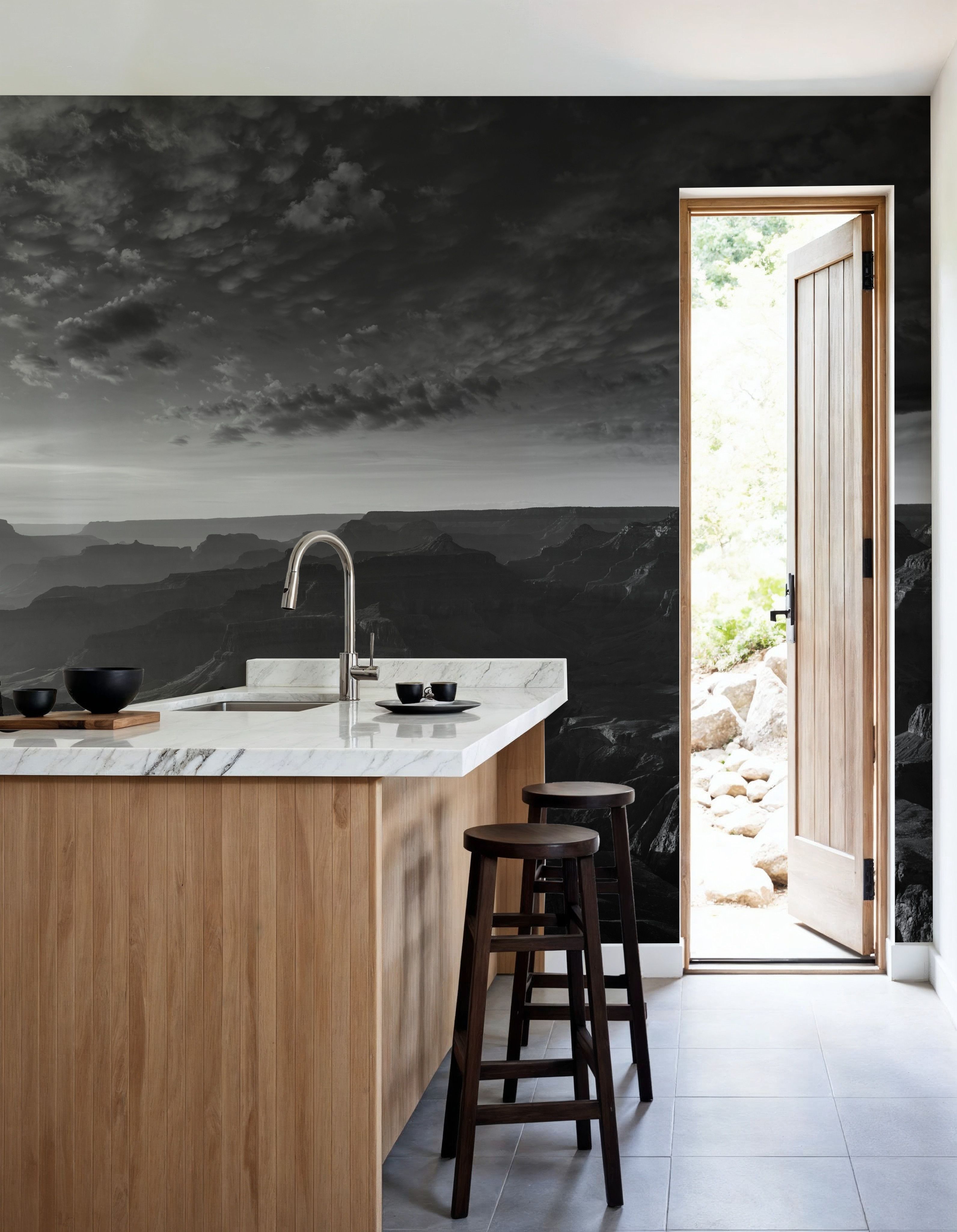 Grand Canyon Sunset BW