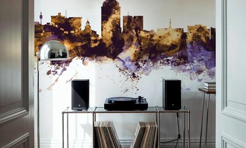 Fresno California Skyline Purple & Gold