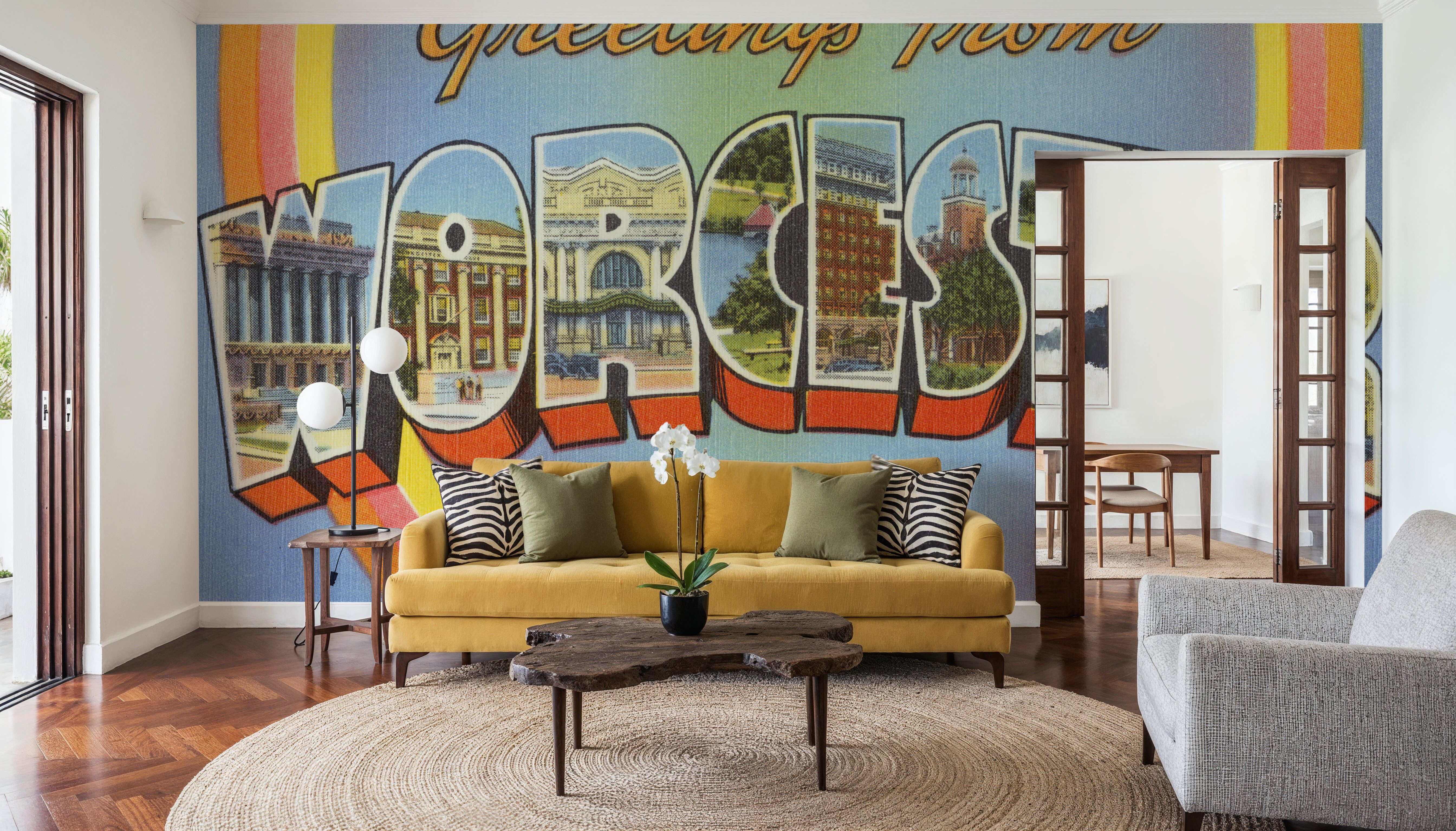 Greetings from Worcester - Screenprint Postcard