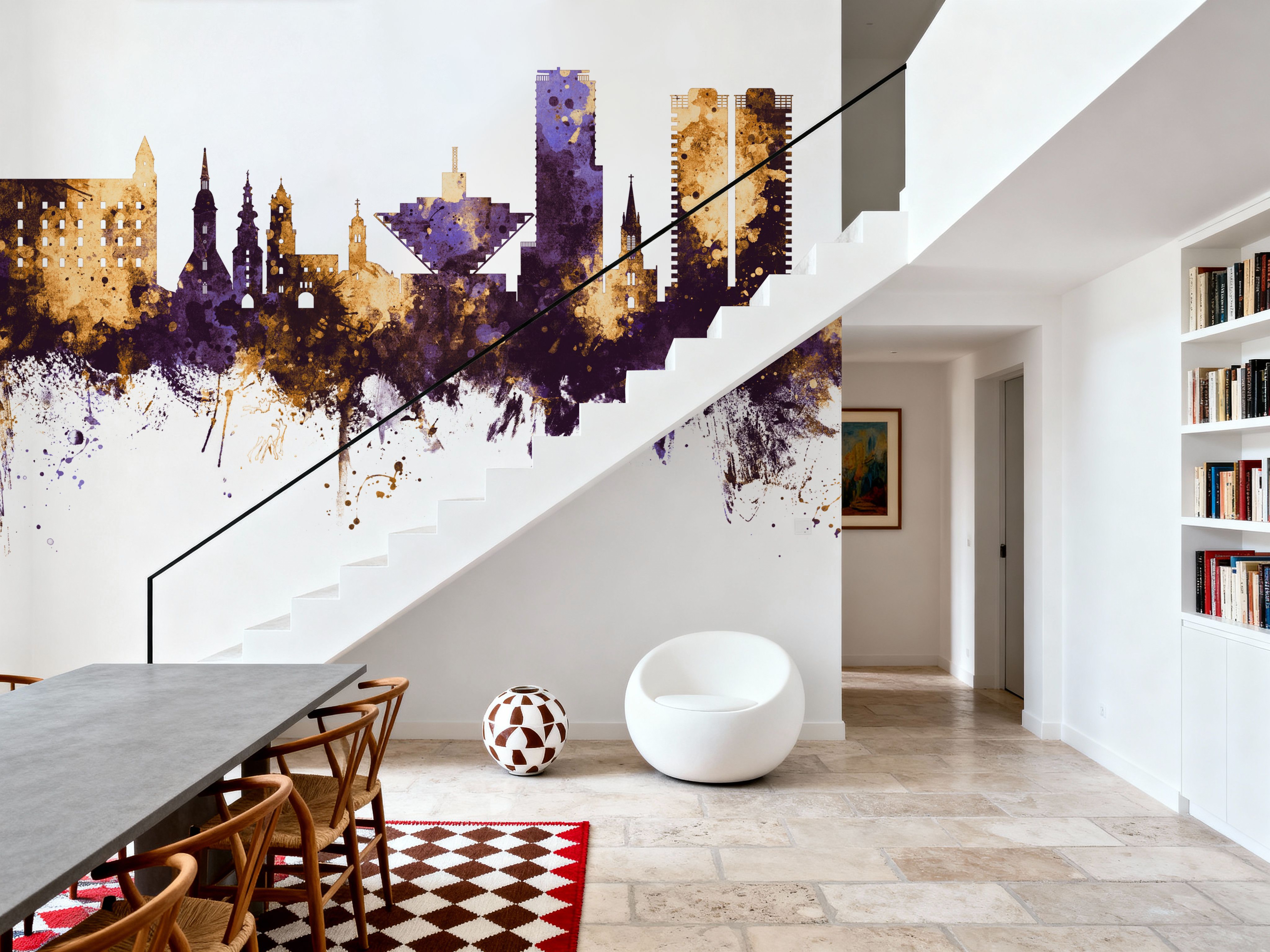 Bratislava Slovakia Skyline Purple & Gold