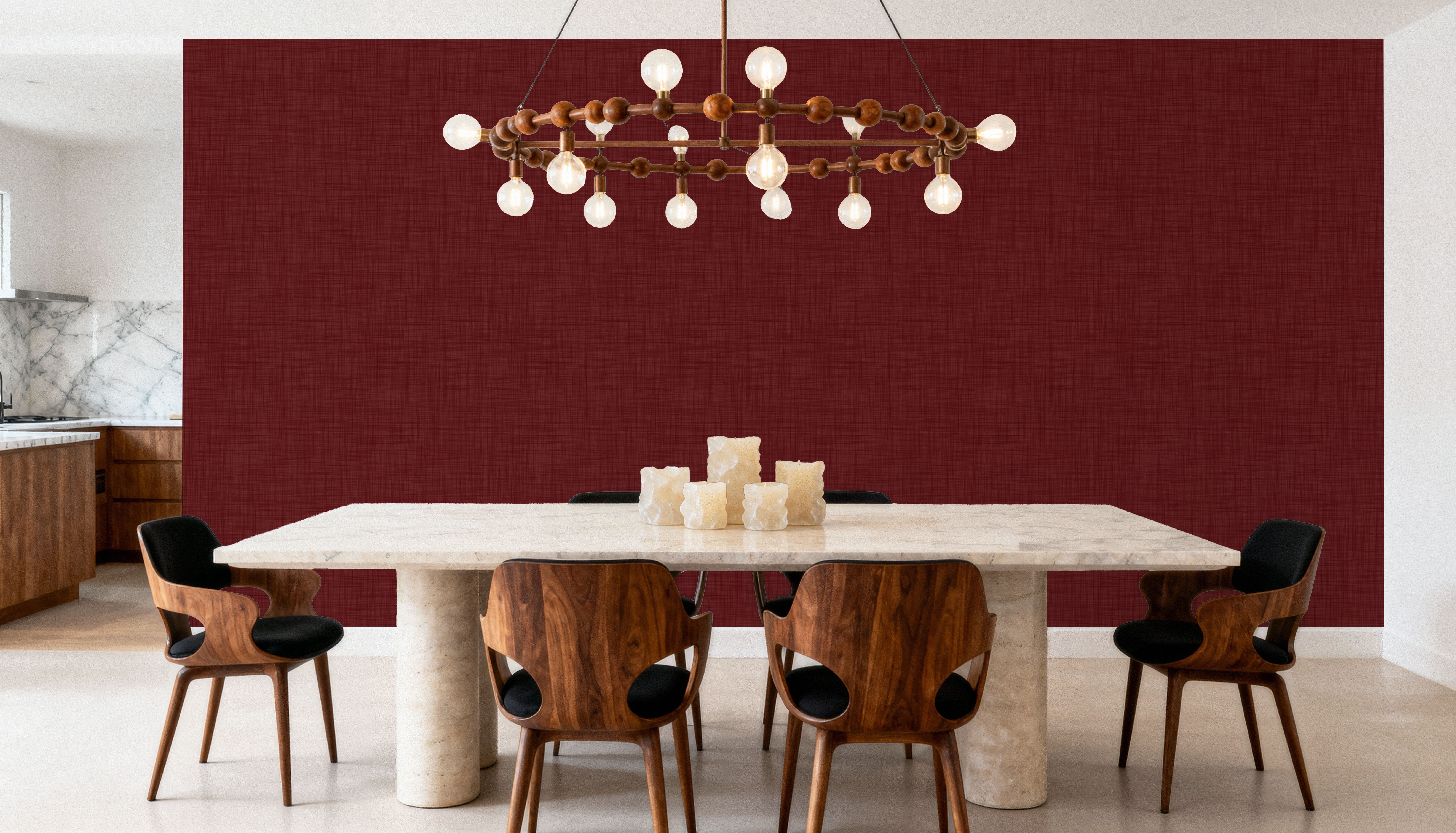 Mottled Linen Effect, Tomato Red