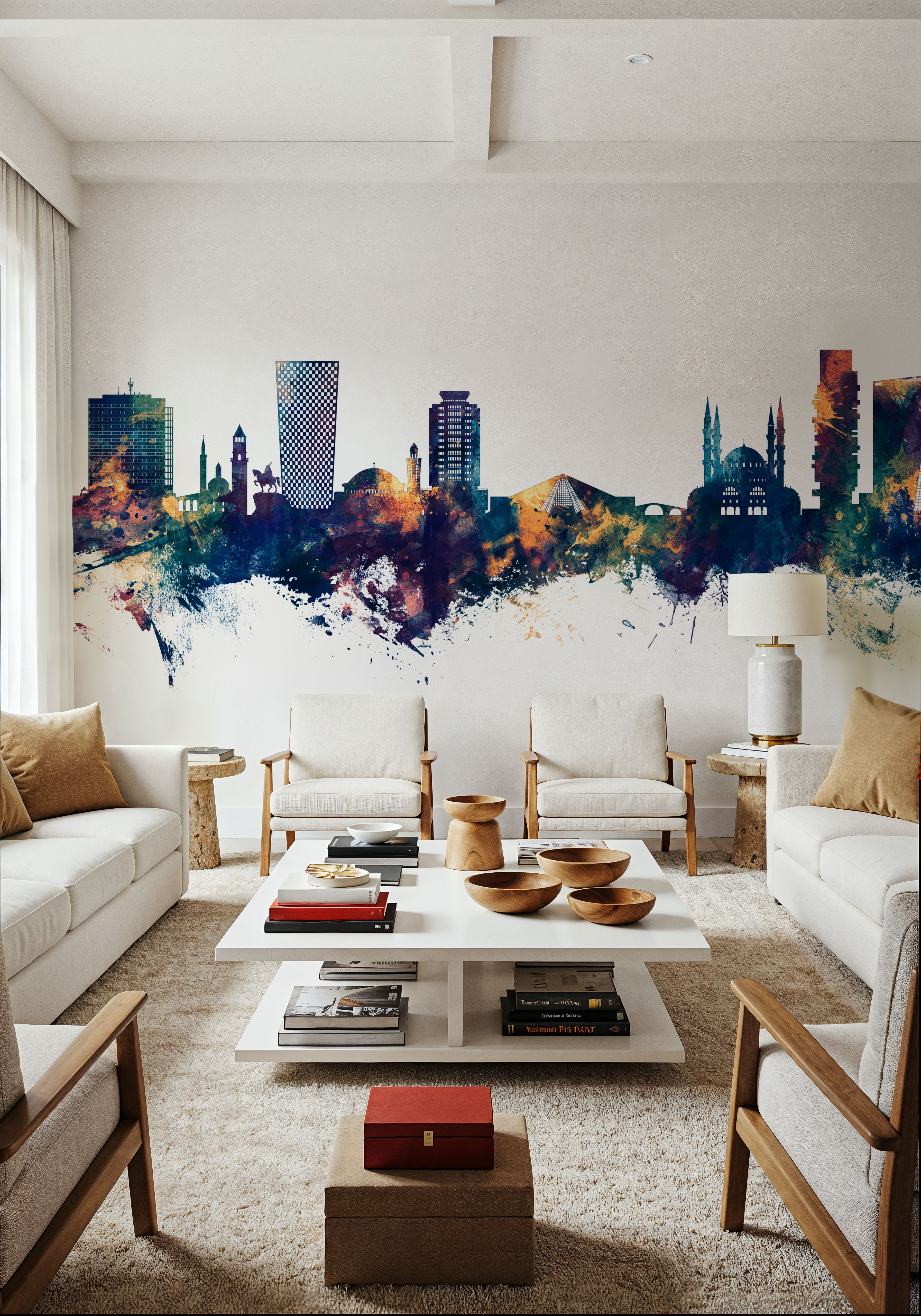 Tirana Skyline Blue & Bronze