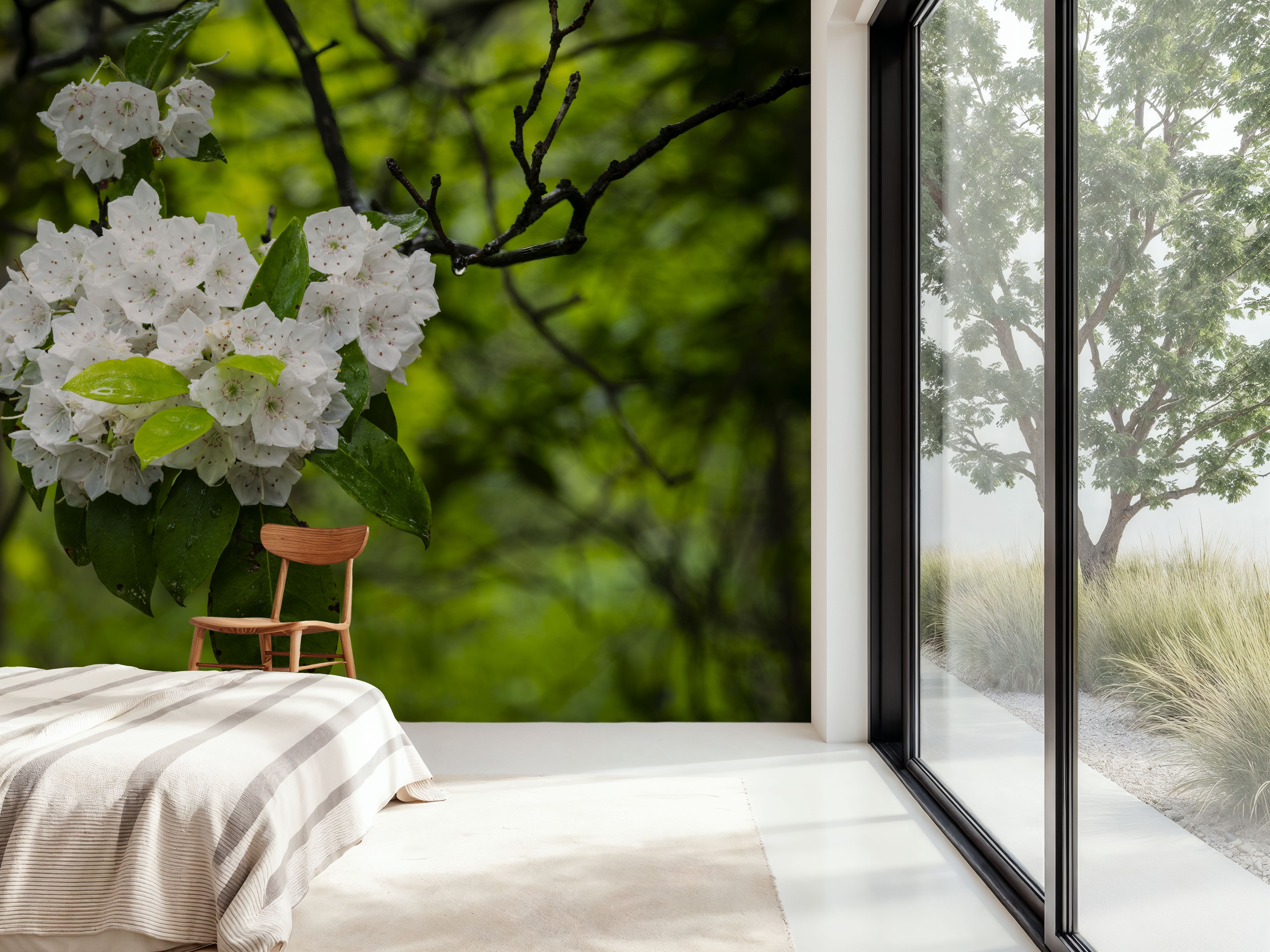 Dewy Star Blossoms, Wallpaper