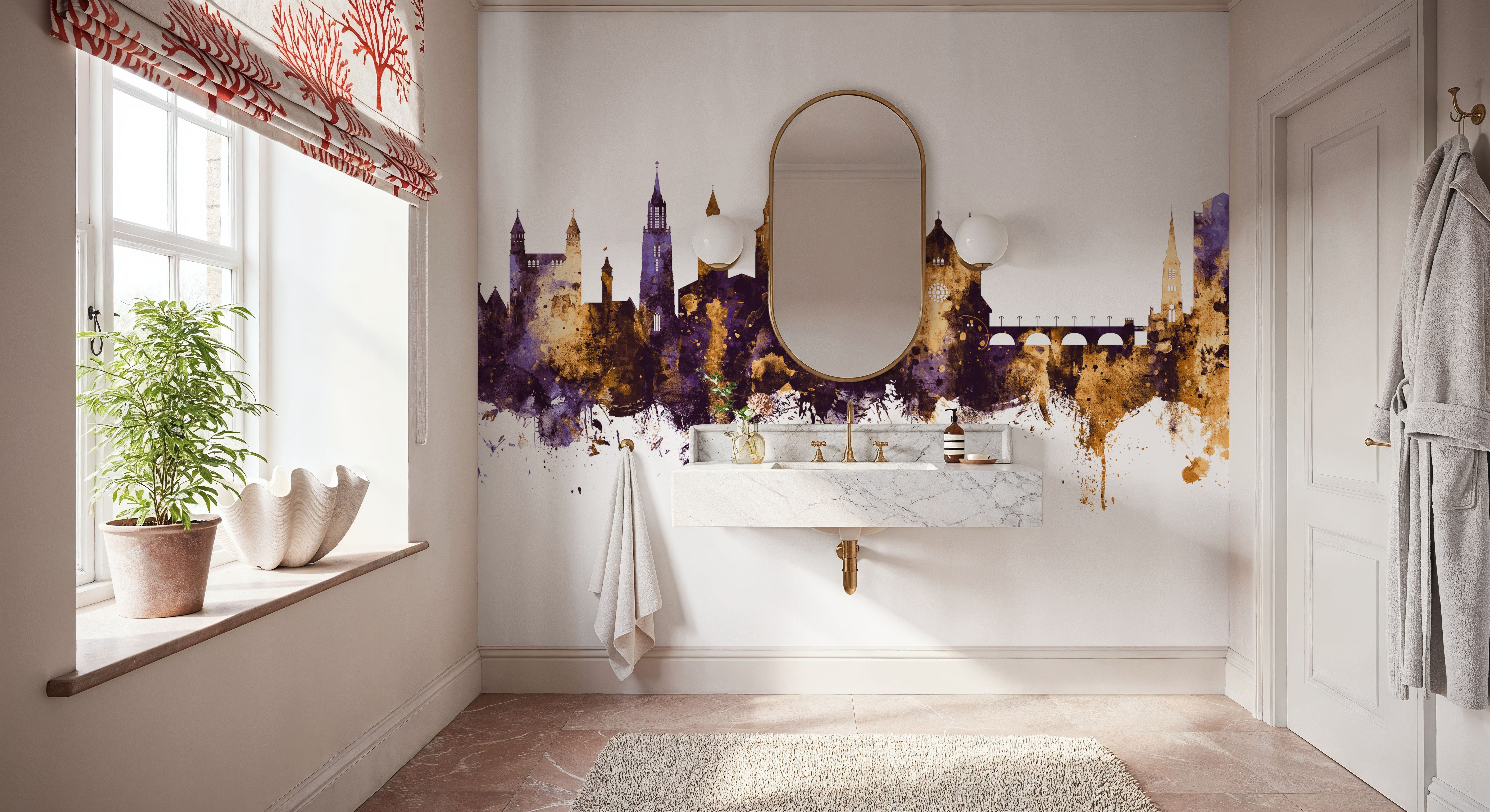 Maastricht The Netherlands Skyline Purple & Gold