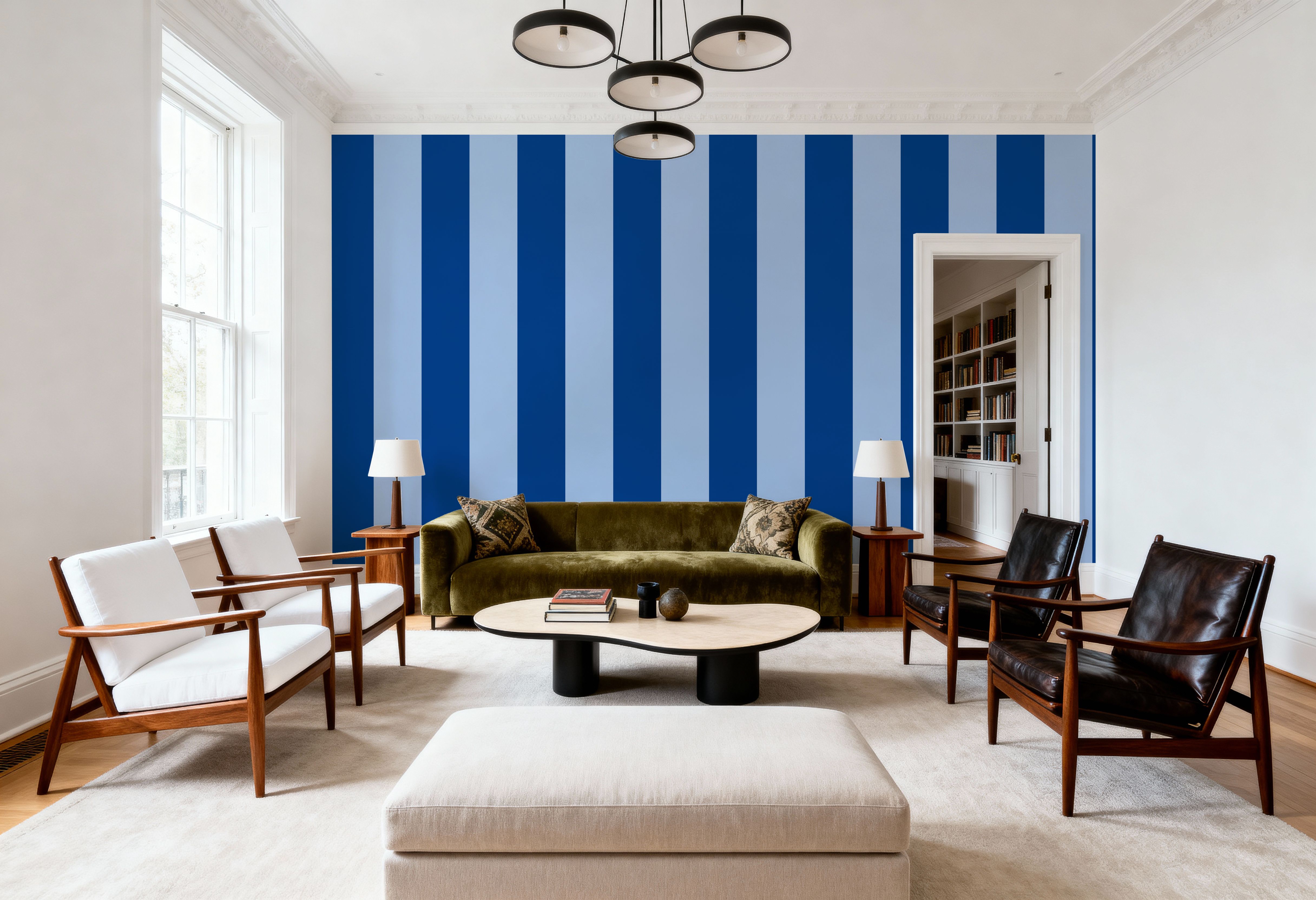 Circus Stripes, Blue on Blue
