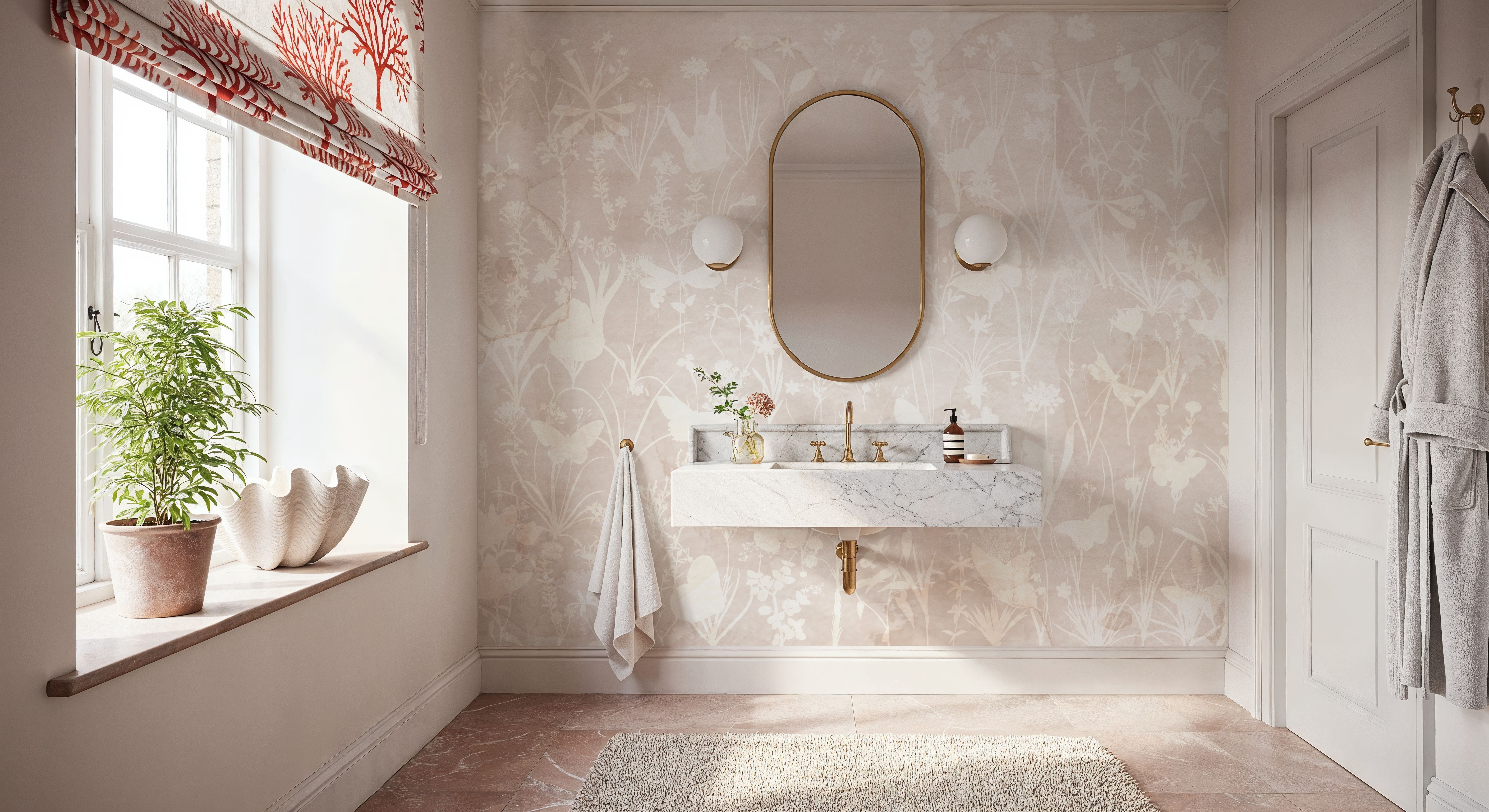 Herbals and Butterflies Double Silhouette Beige