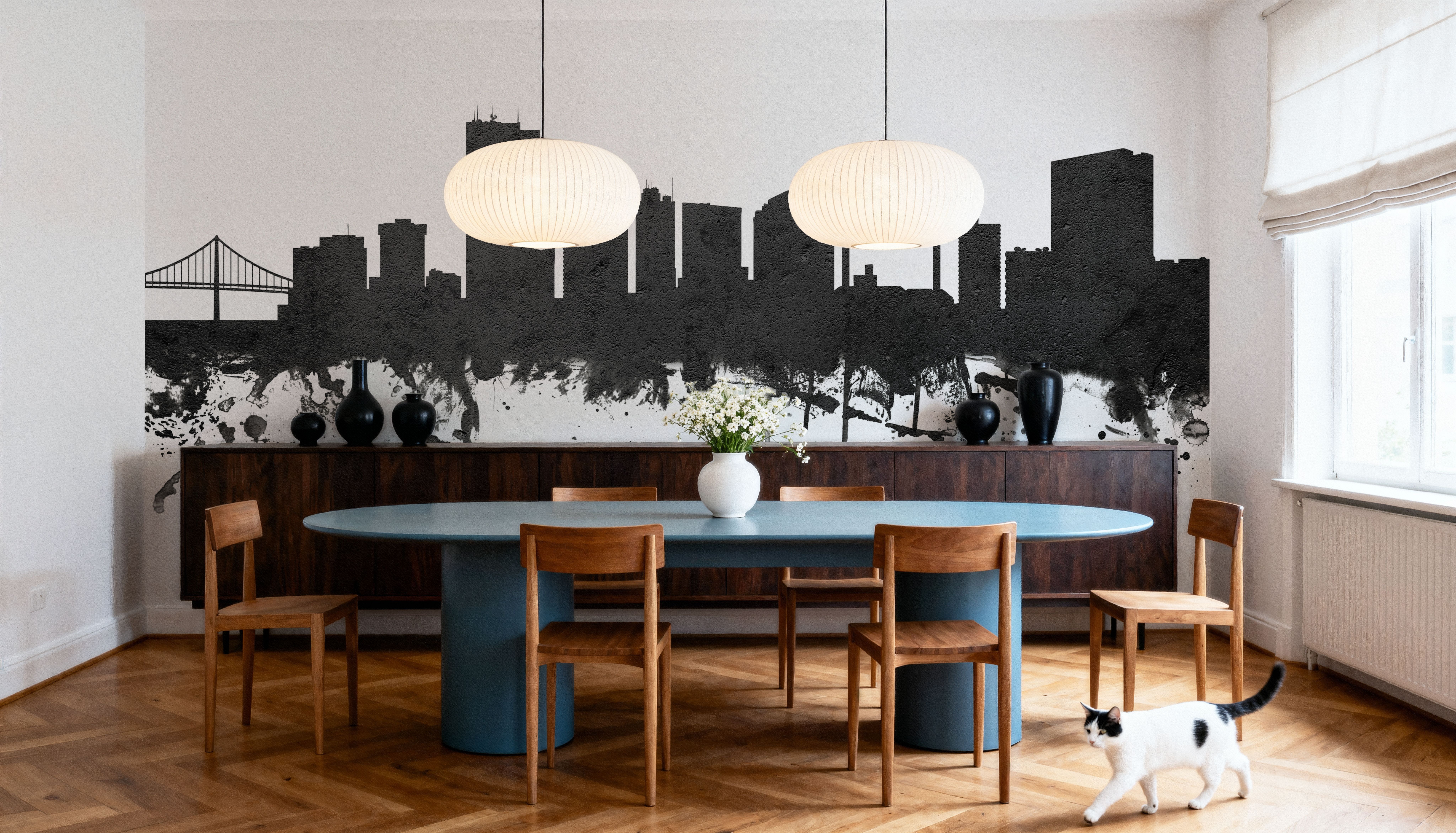 Toledo Ohio Skyline Black & White