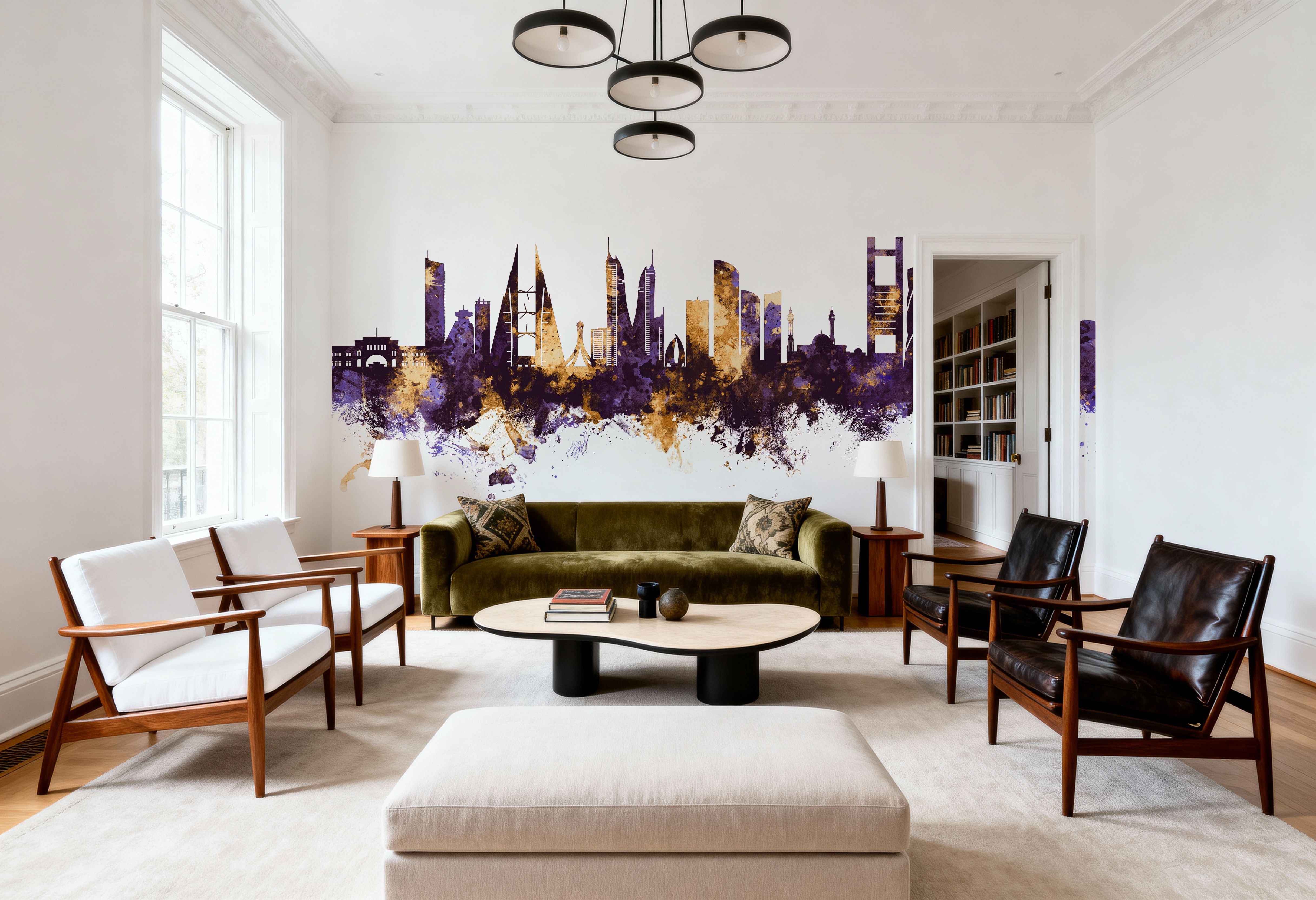 Manama Skyline Purple & Gold