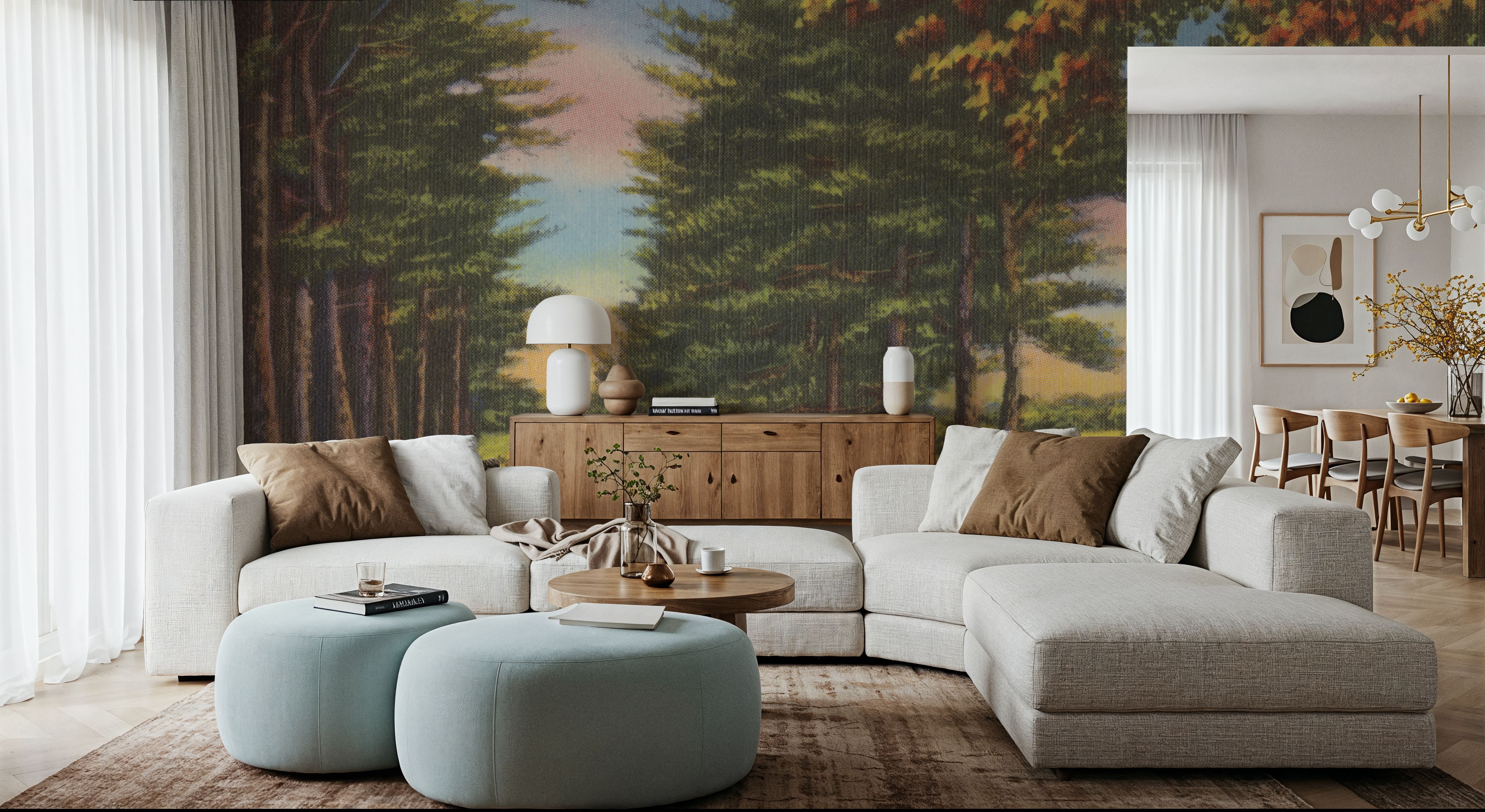 Along the Trees - Screenprint Postcard, Carte da parati