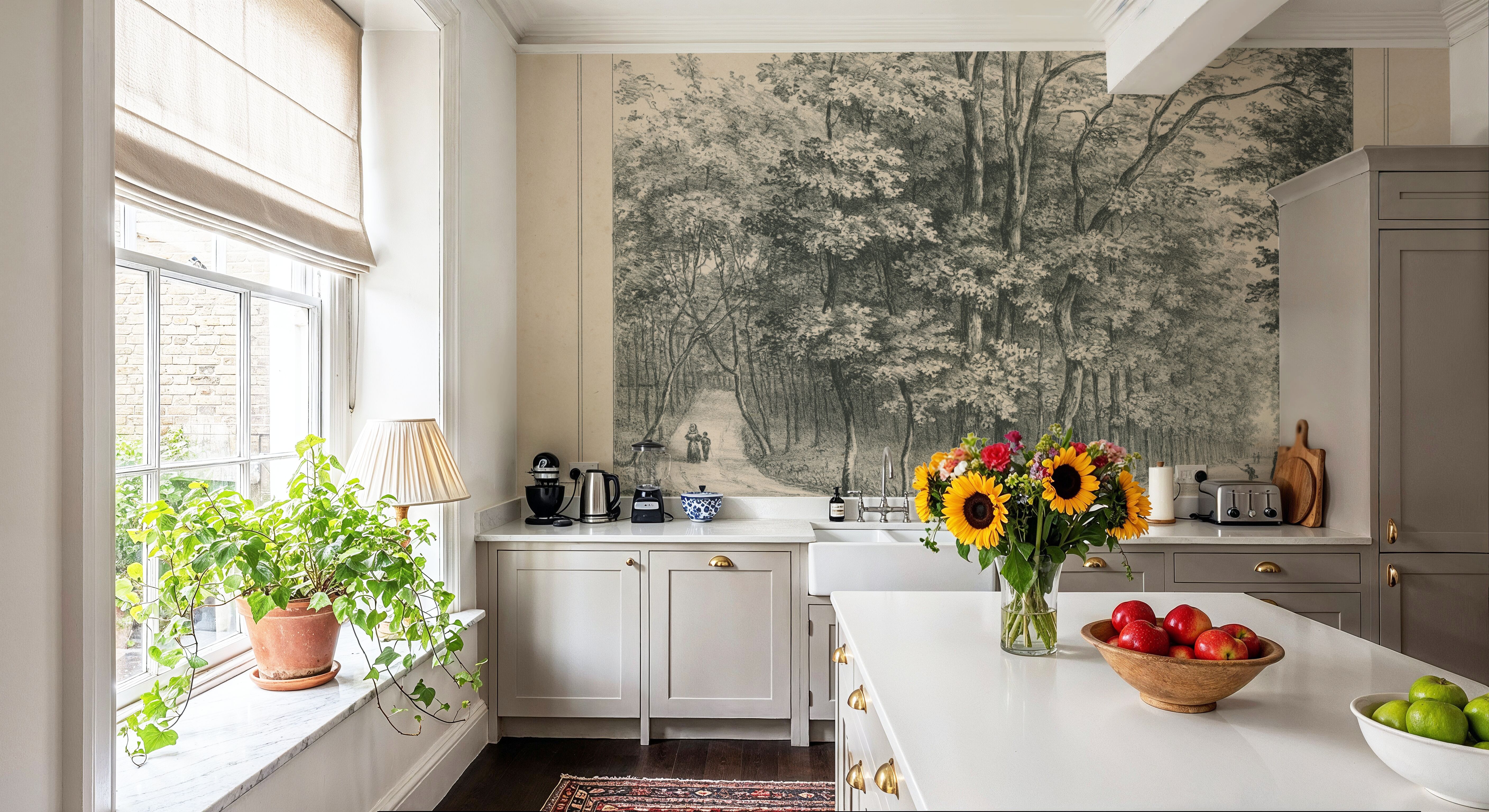 Grand Allée Etching - Framed, Wallpaper