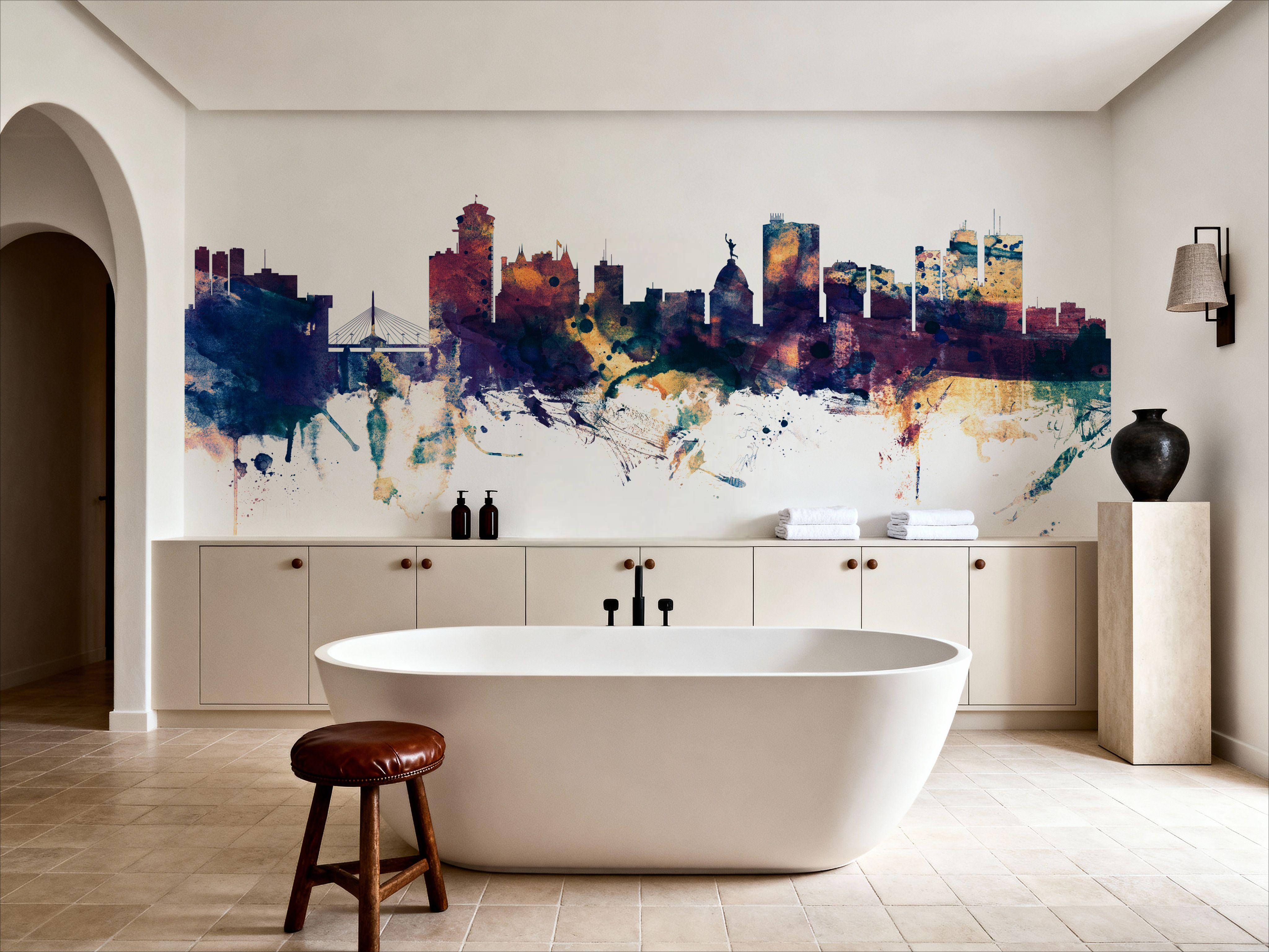 Winnipeg Canada Skyline Blue & Bronze