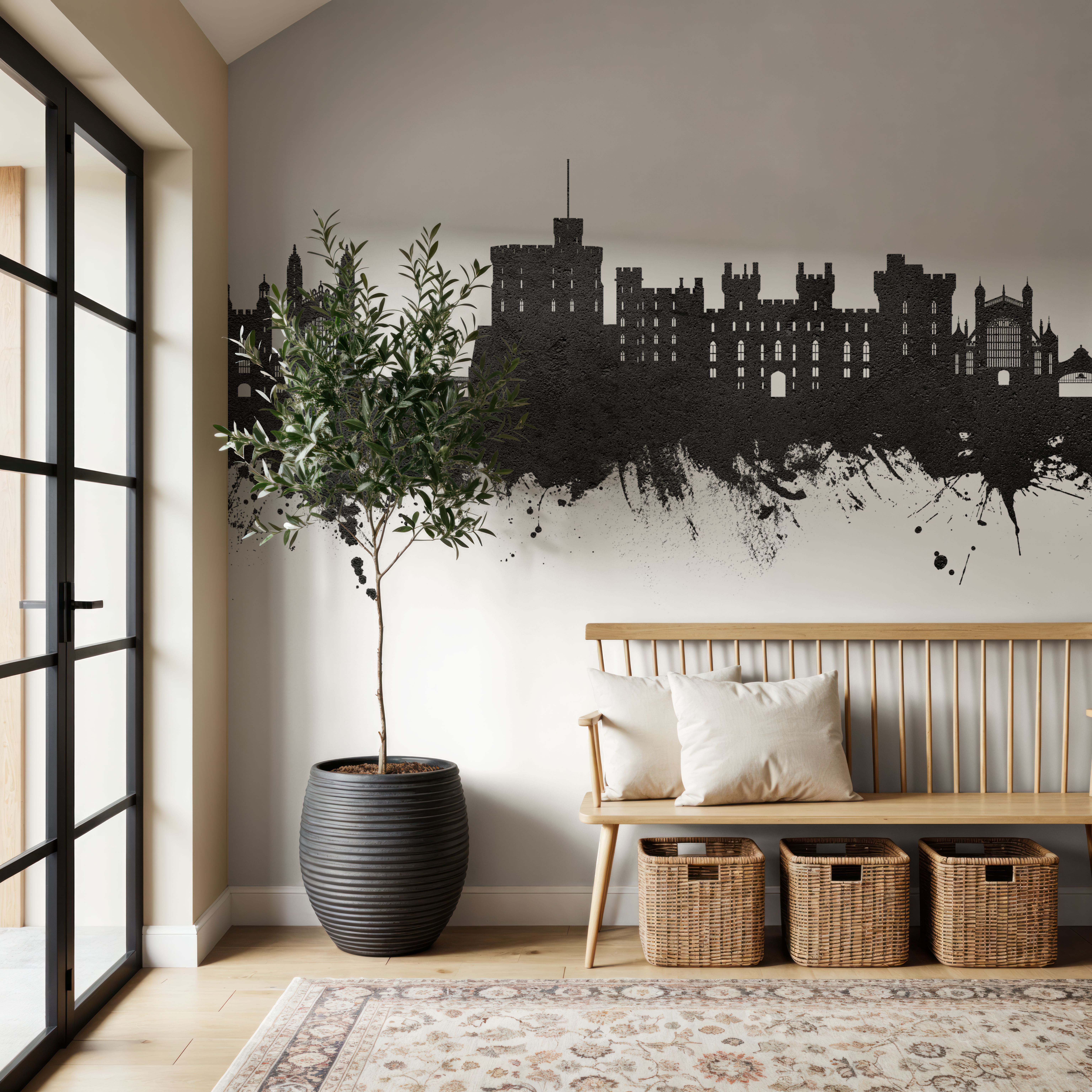 Windsor England Skyline Black & White