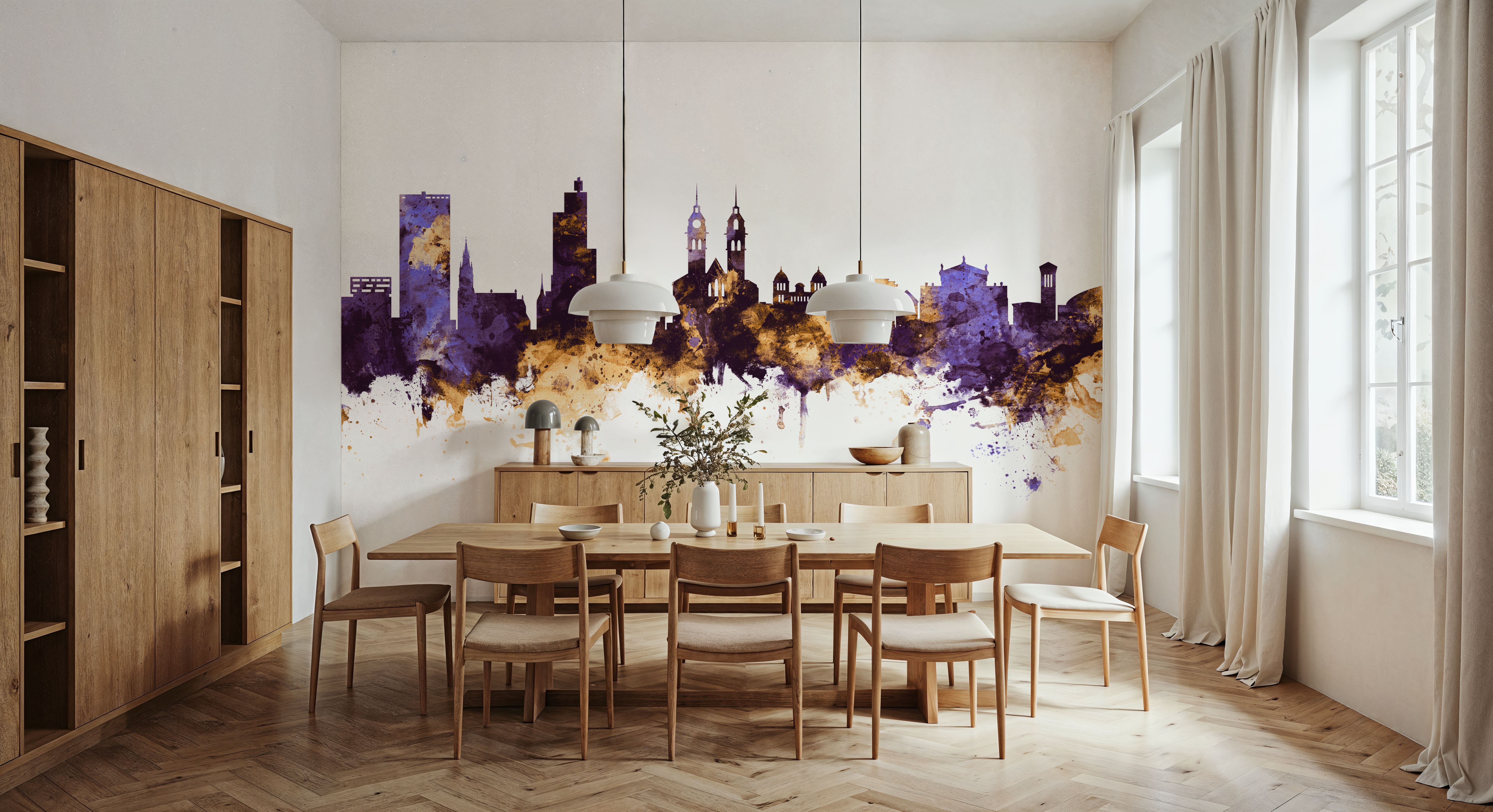 Wintherthur Switzerland Skyline Purple & Gold