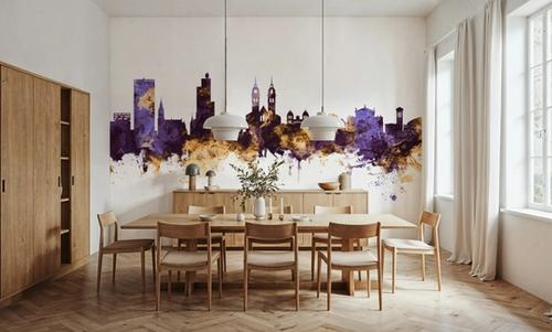 Wintherthur Switzerland Skyline Purple & Gold