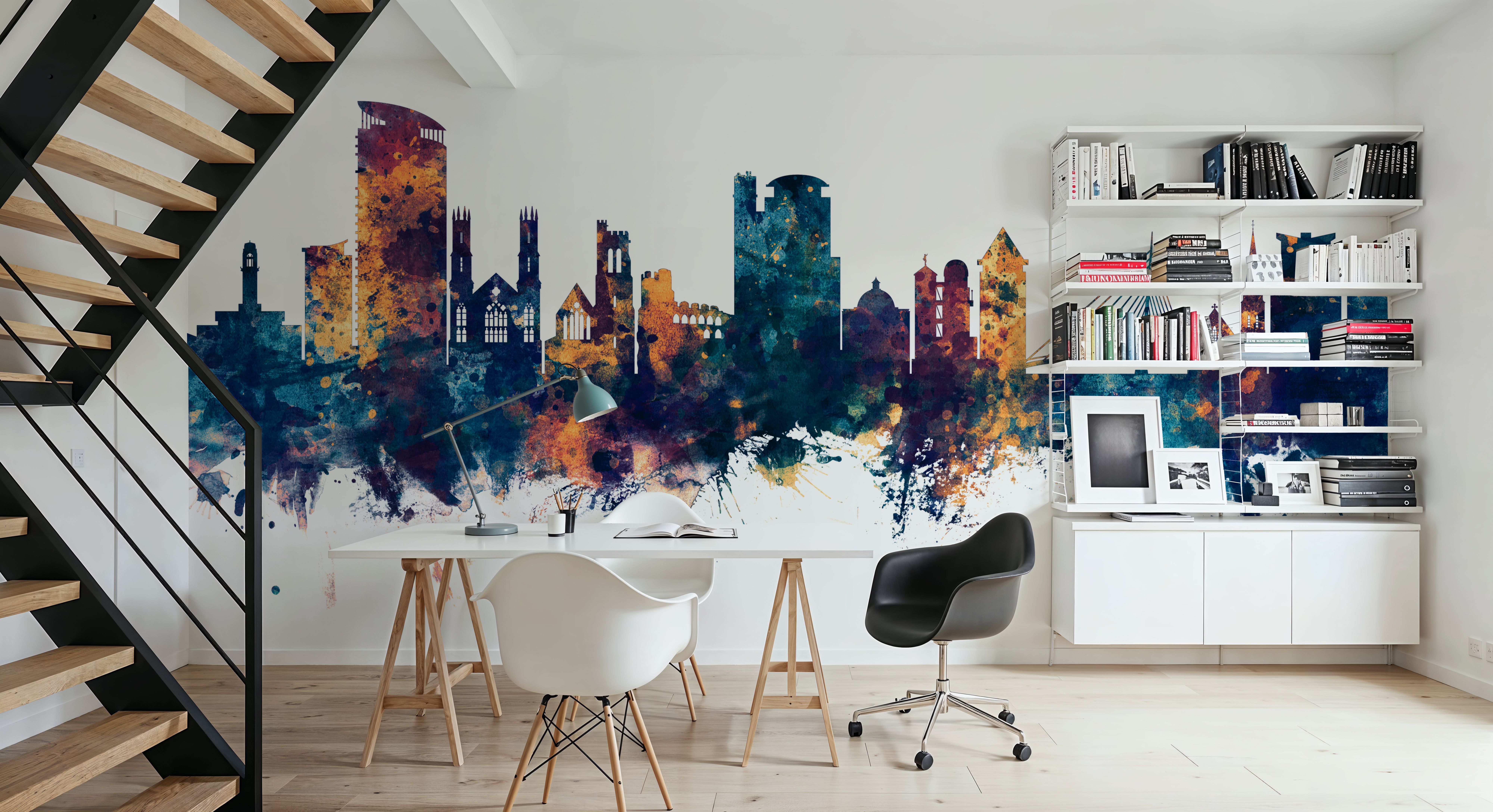 Swansea Wales Skyline Blue & Bronze