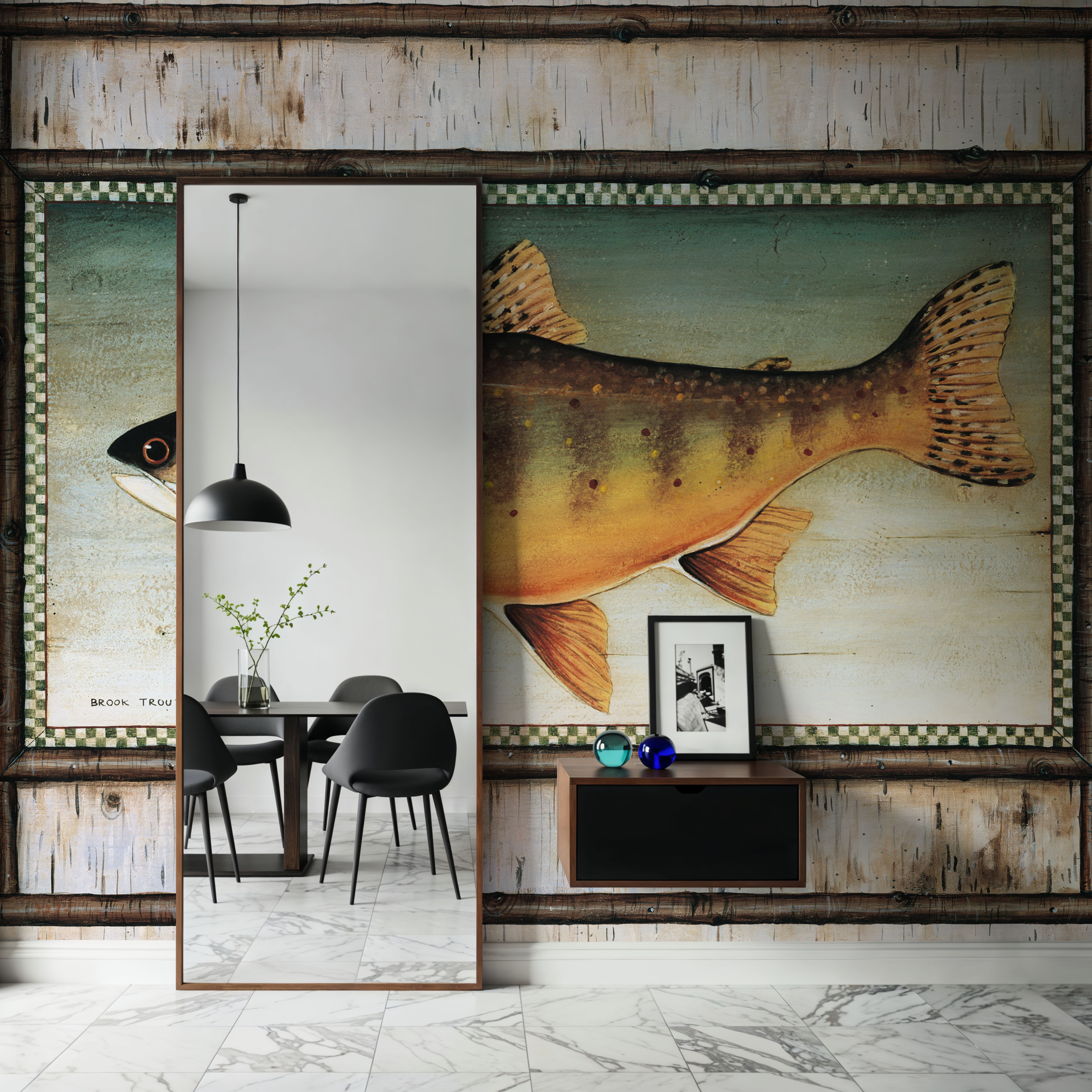 Brook Trout Birch Border