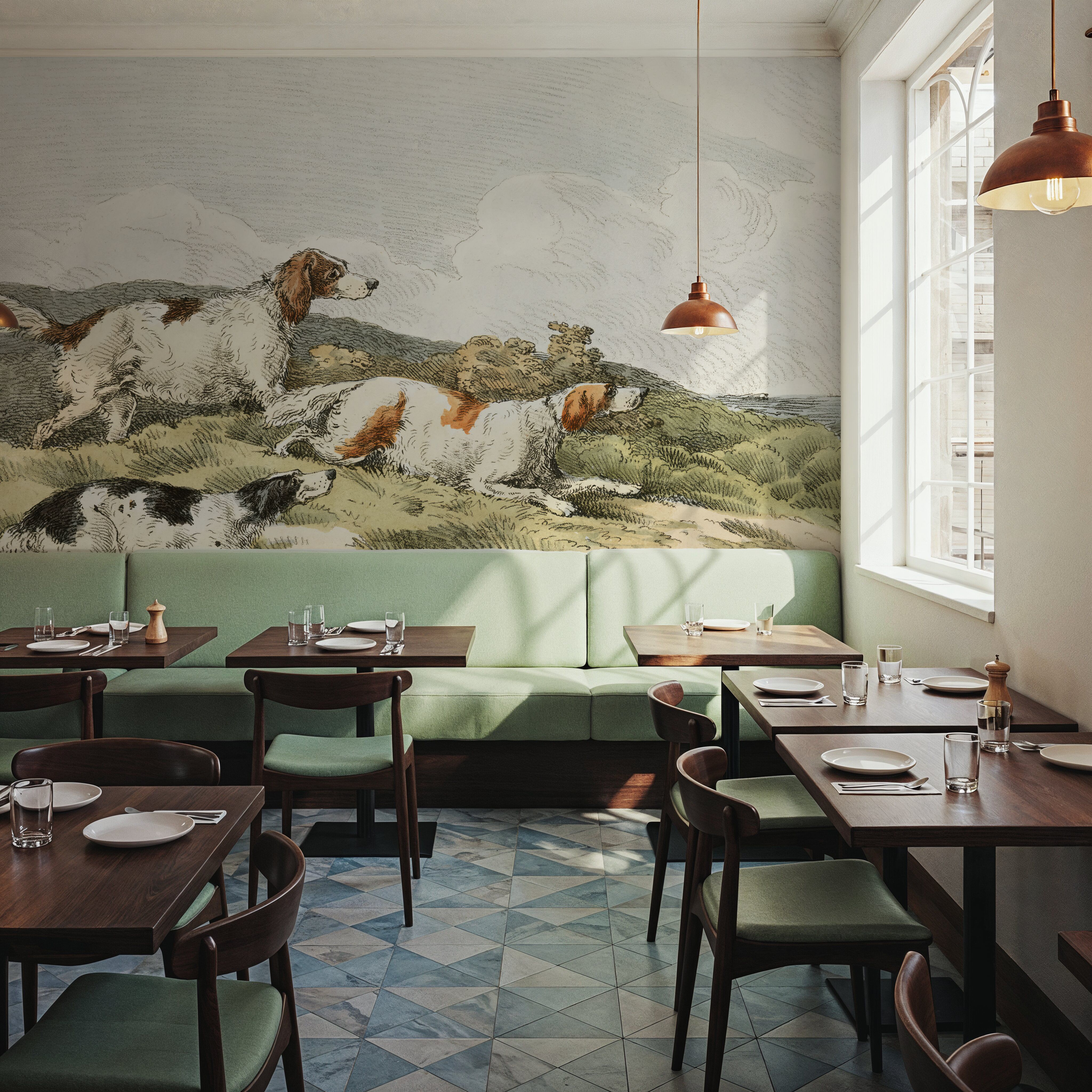 Illustration of Running Hounds