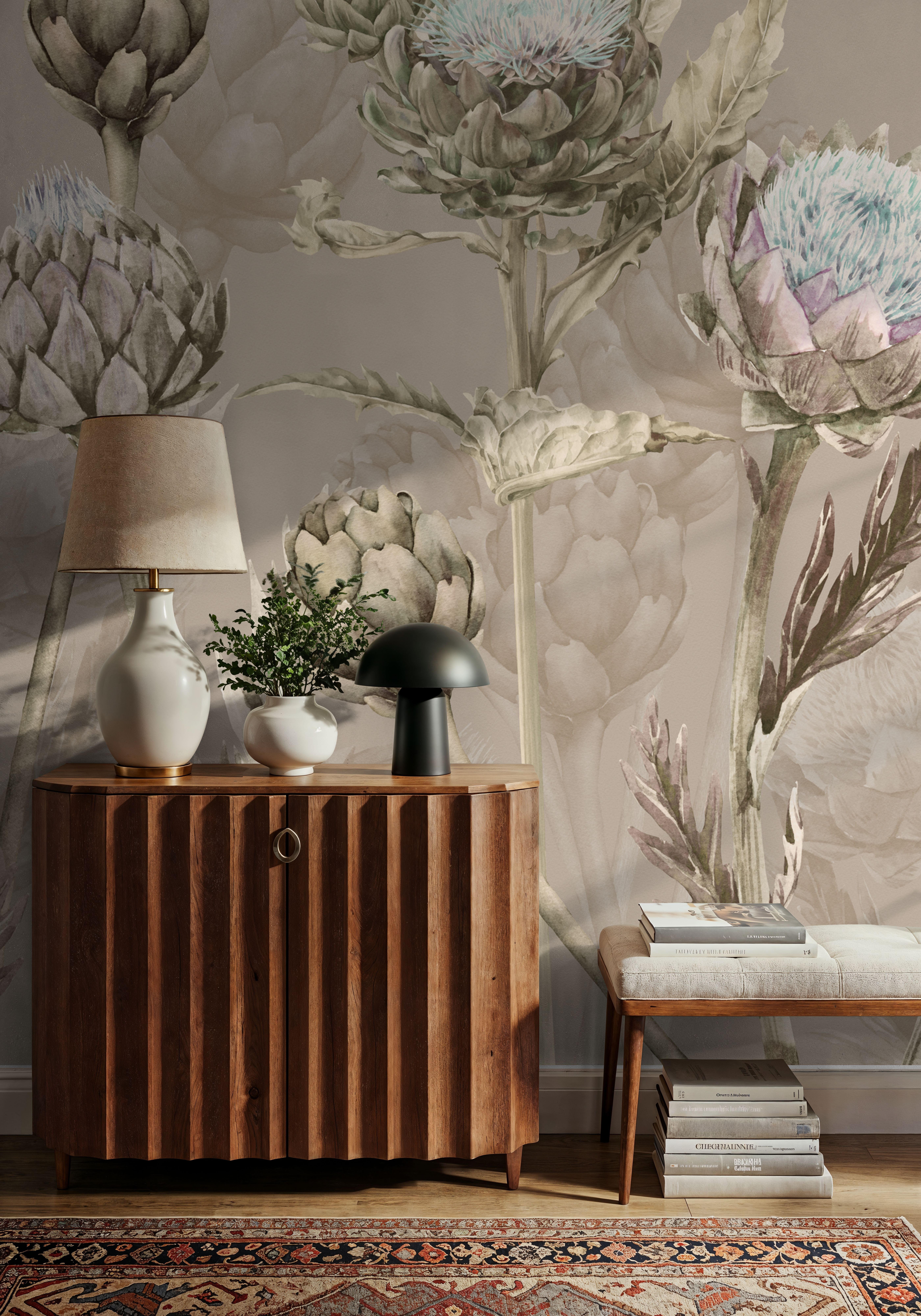 Artichoke Blooms, Mocha